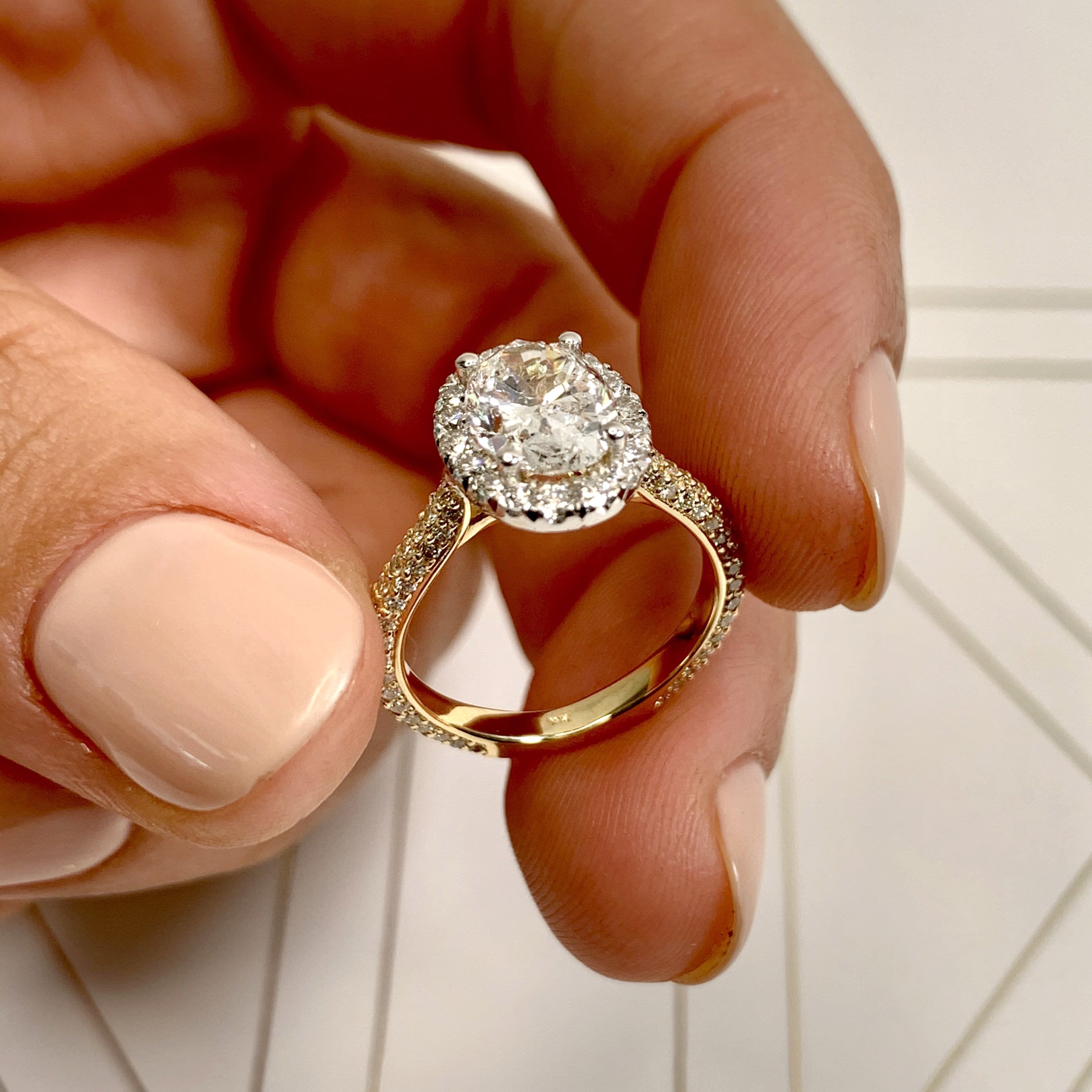 Kinley Lab Grown Diamond Ring   (2.25 Carat) -18K Yellow Gold