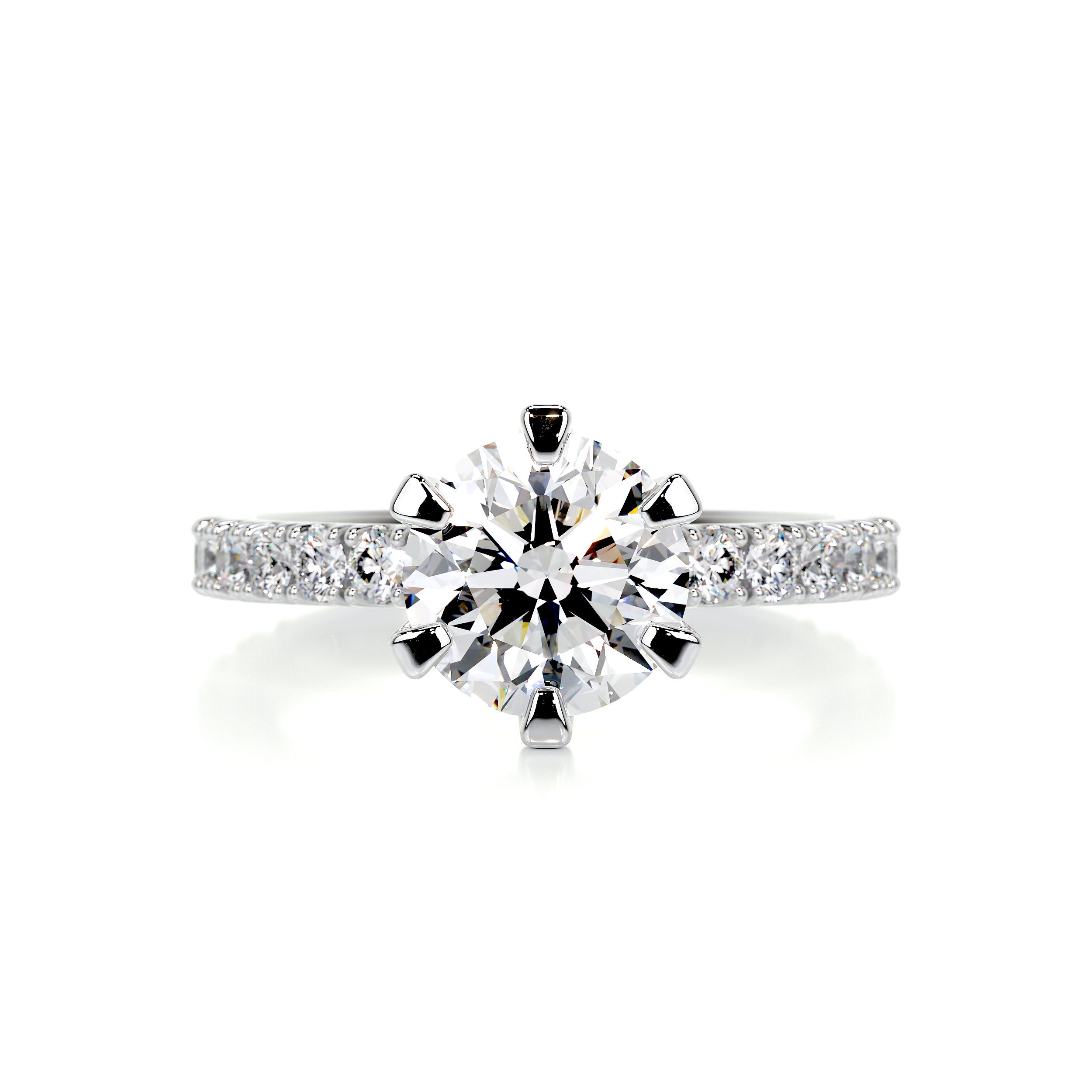 Veronica Diamond Engagement Ring   (2 Carat) -14K White Gold