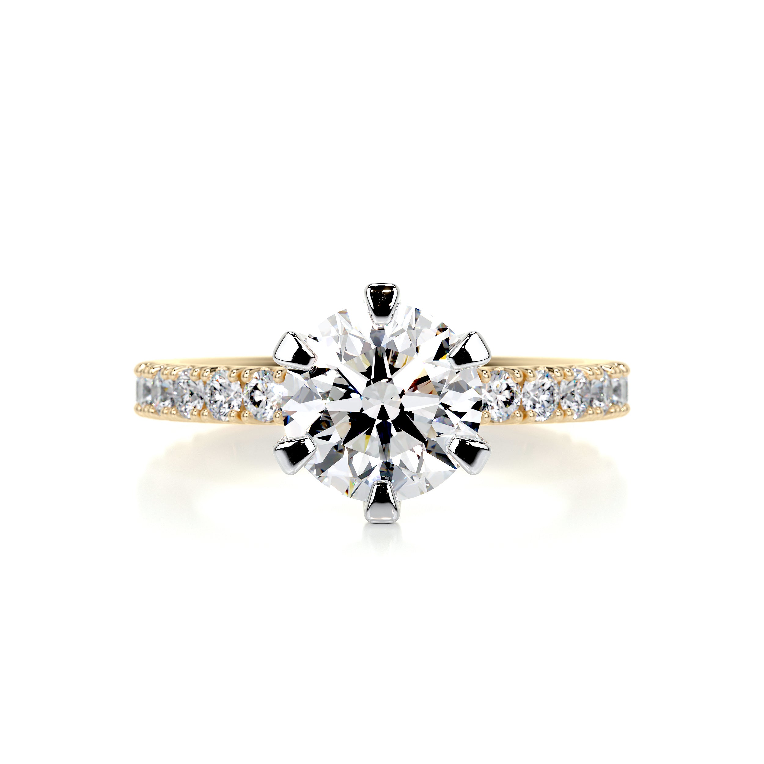 Veronica Diamond Engagement Ring   (2 Carat) -18K Yellow Gold