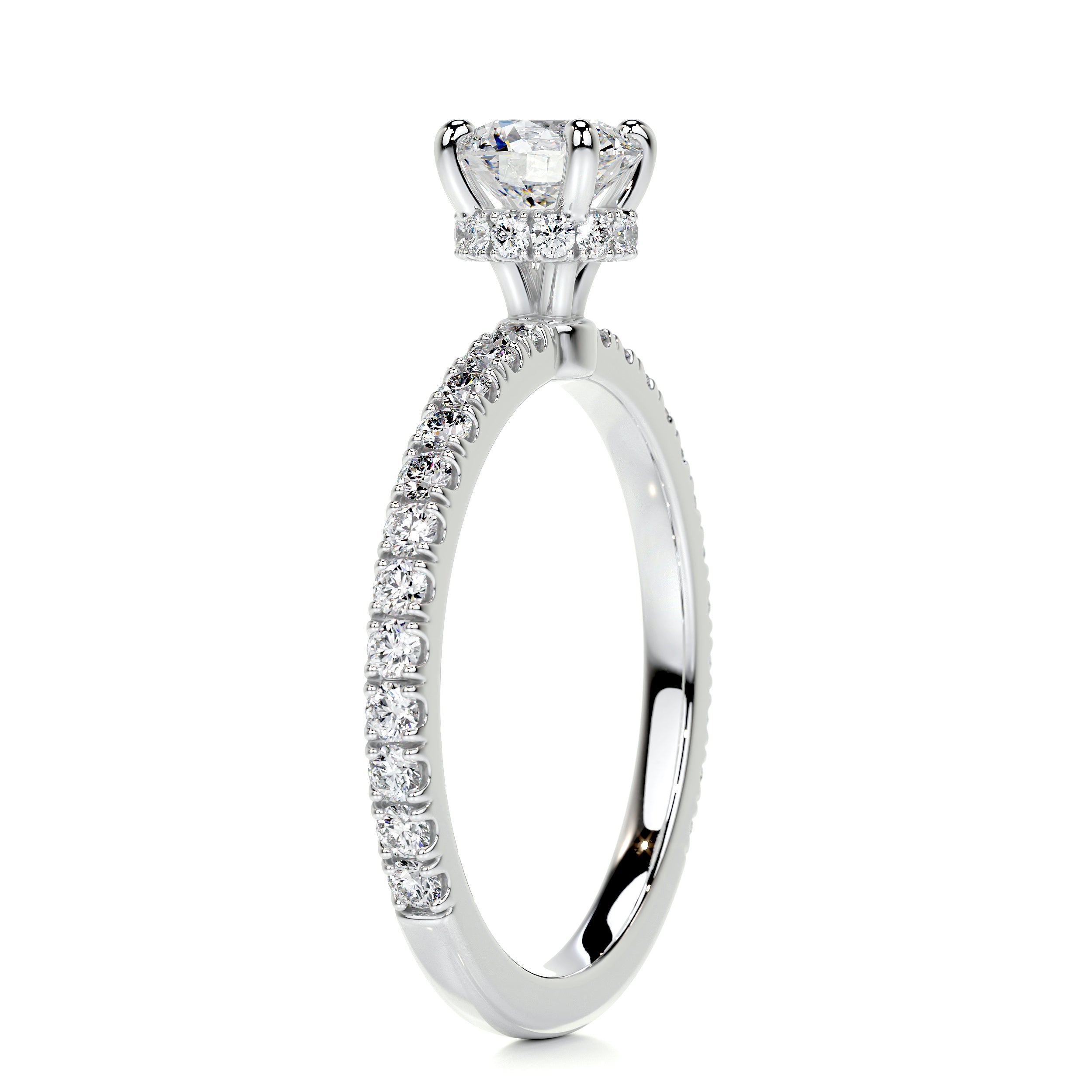 Vivienne Diamond Engagement Ring   (0.8 Carat) - 14K White Gold