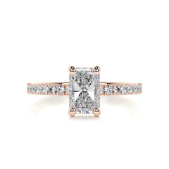 Deborah Elongated Diamond Engagement Ring -14K Rose Gold