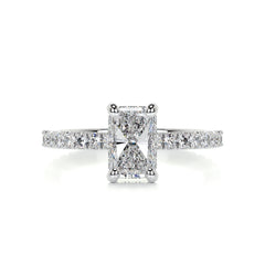 Deborah Elongated Diamond Engagement Ring -Platinum