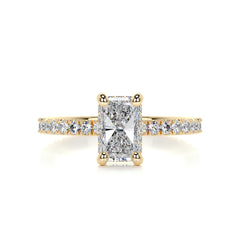 Deborah Elongated Diamond Engagement Ring -18K Yellow Gold