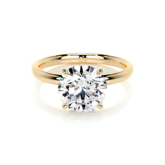Willow Lab Grown Diamond Ring Round - 18K Yellow Gold