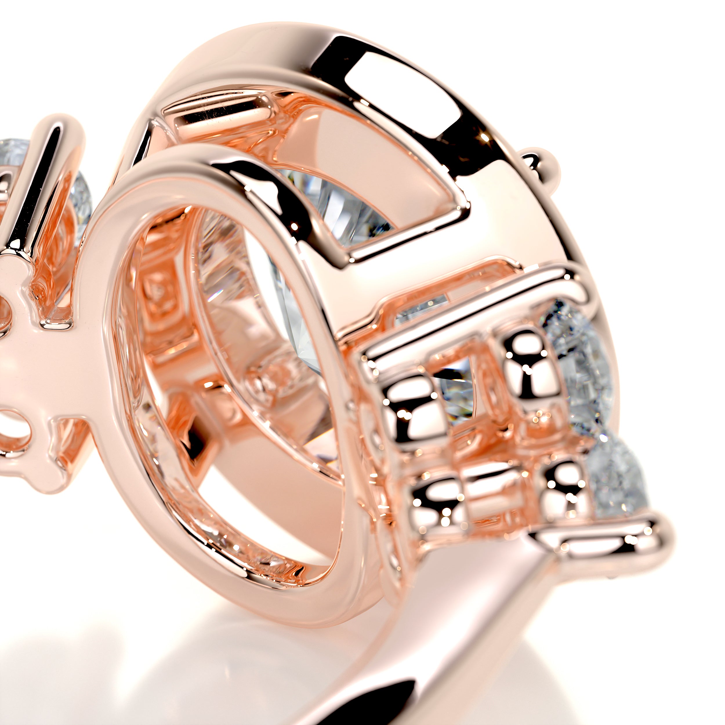 Ivy Vintage Diamond Engagement Ring   (2 Carat) -14K Rose Gold
