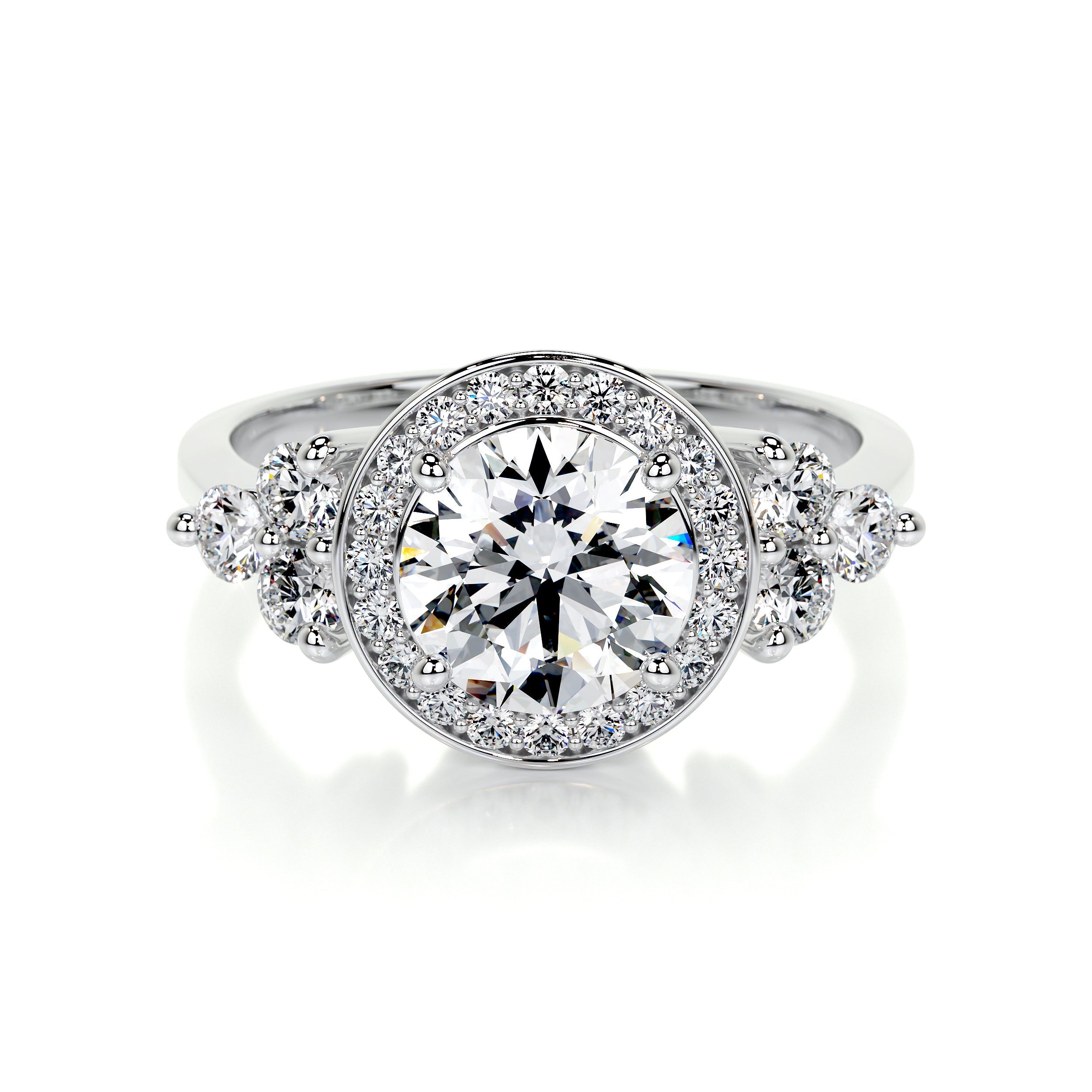 Vintage lab created sale diamond engagement rings