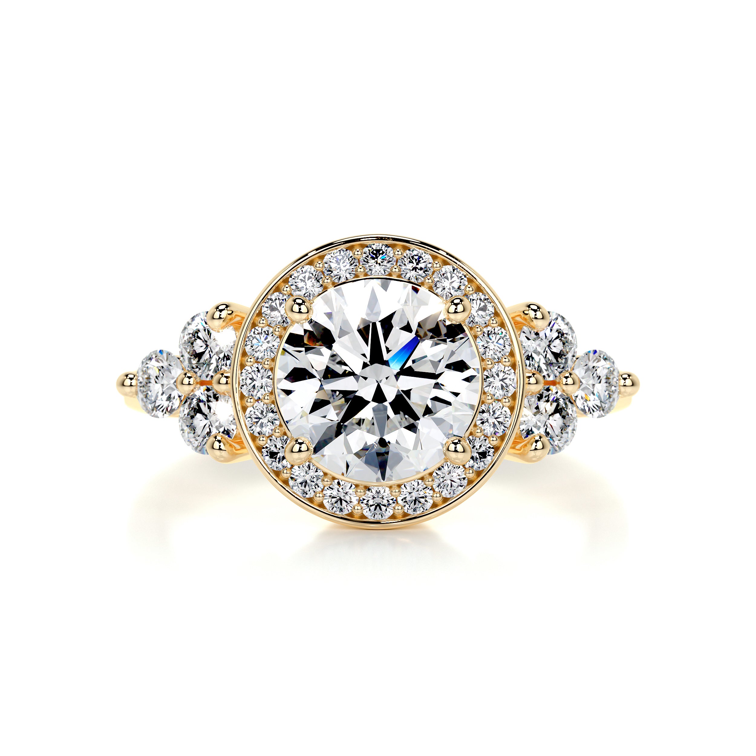 Ivy Vintage Diamond Engagement Ring -18K Yellow Gold
