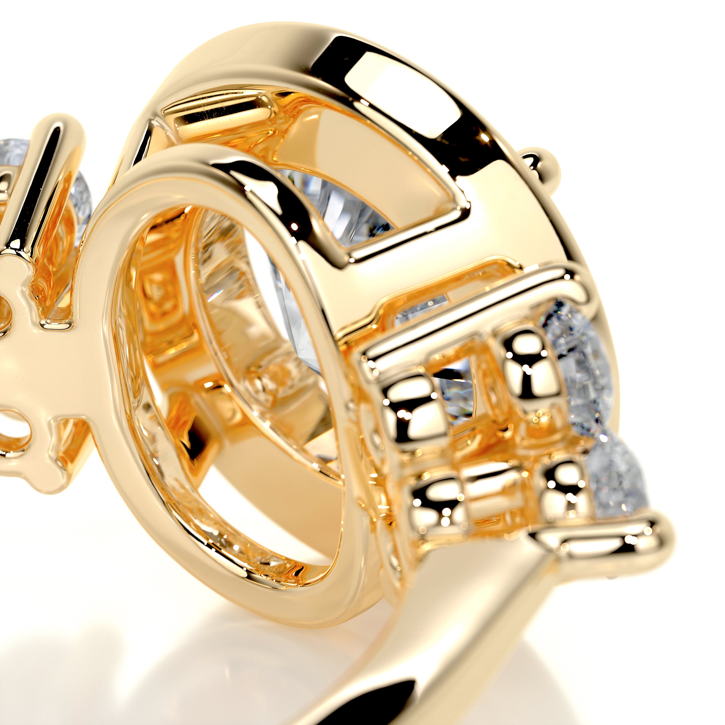 Ivy Vintage Diamond Engagement Ring   (2 Carat) -18K Yellow Gold