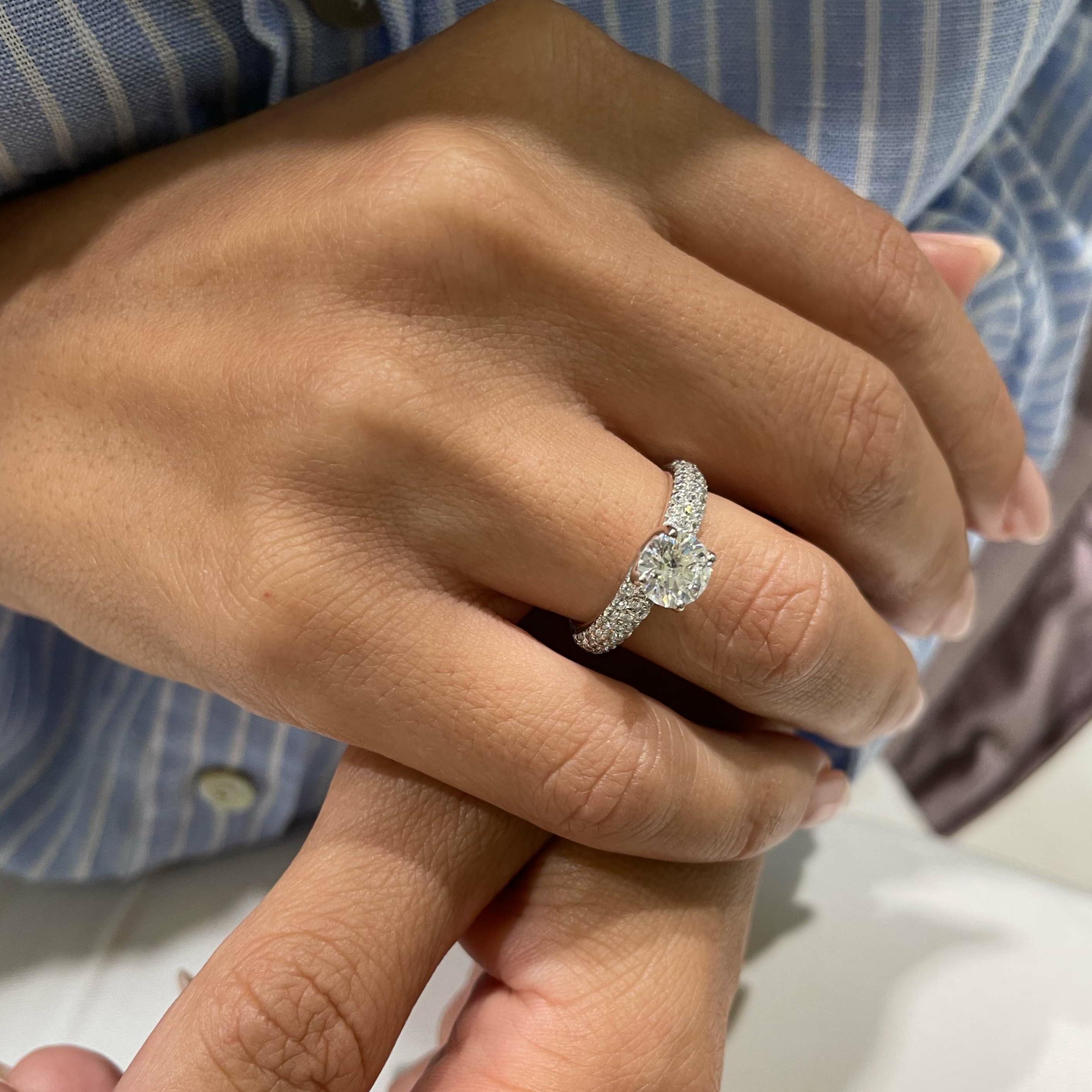 Alora Diamond Engagement Ring   (1.5 Carat) -18K White Gold