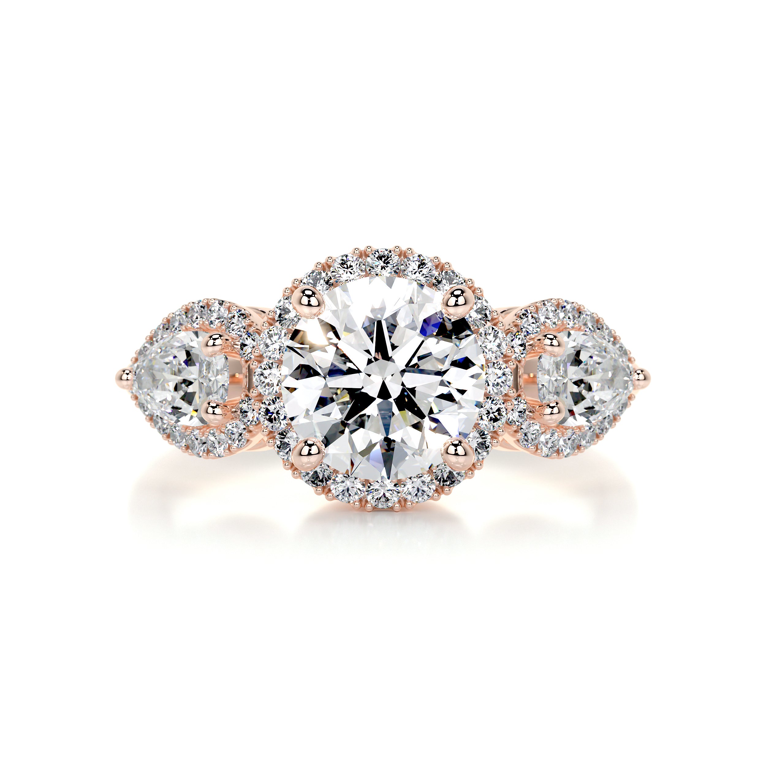 Glory Diamond Engagement Ring   (2.5 Carat) -14K Rose Gold