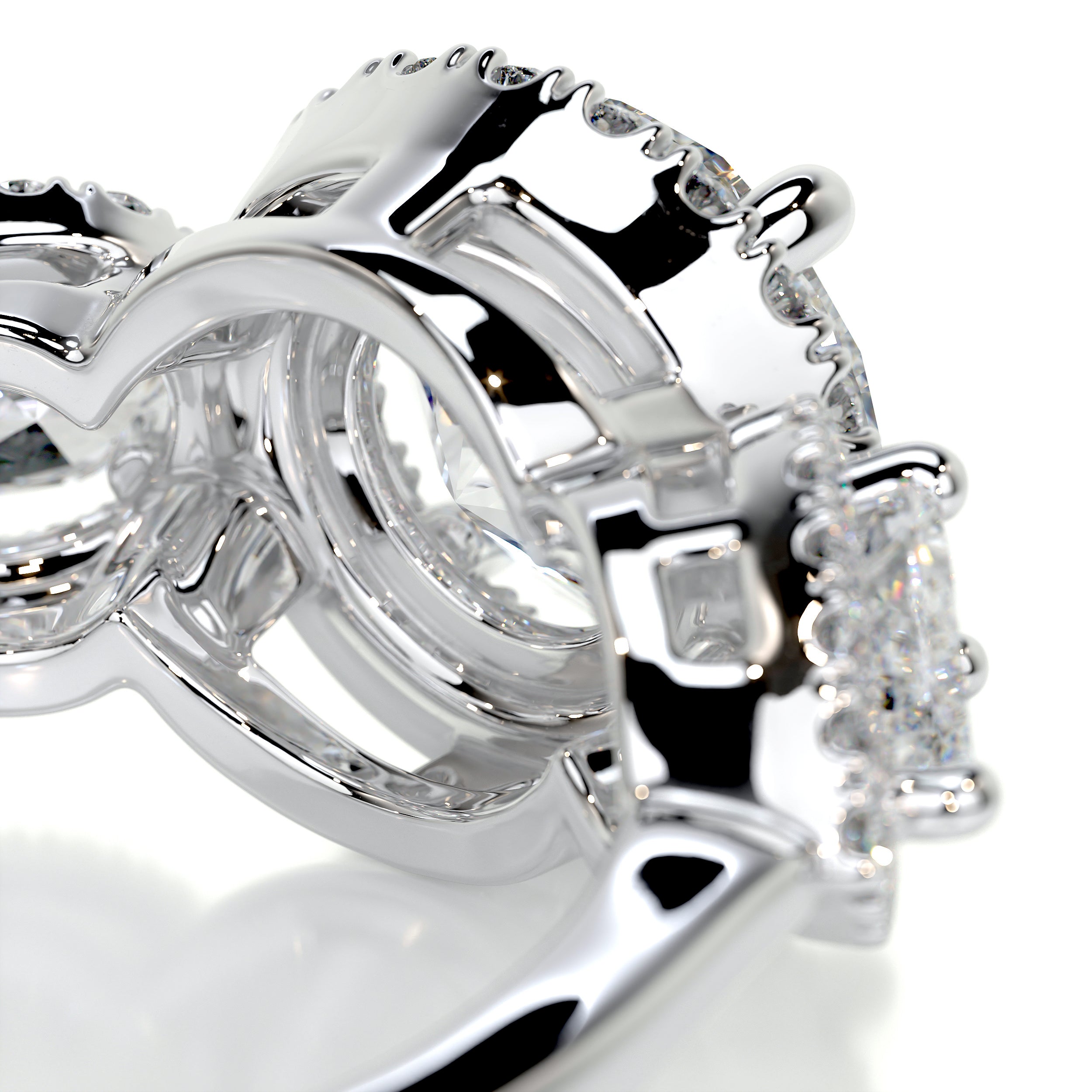 Glory Diamond Engagement Ring   (2.5 Carat) -18K White Gold