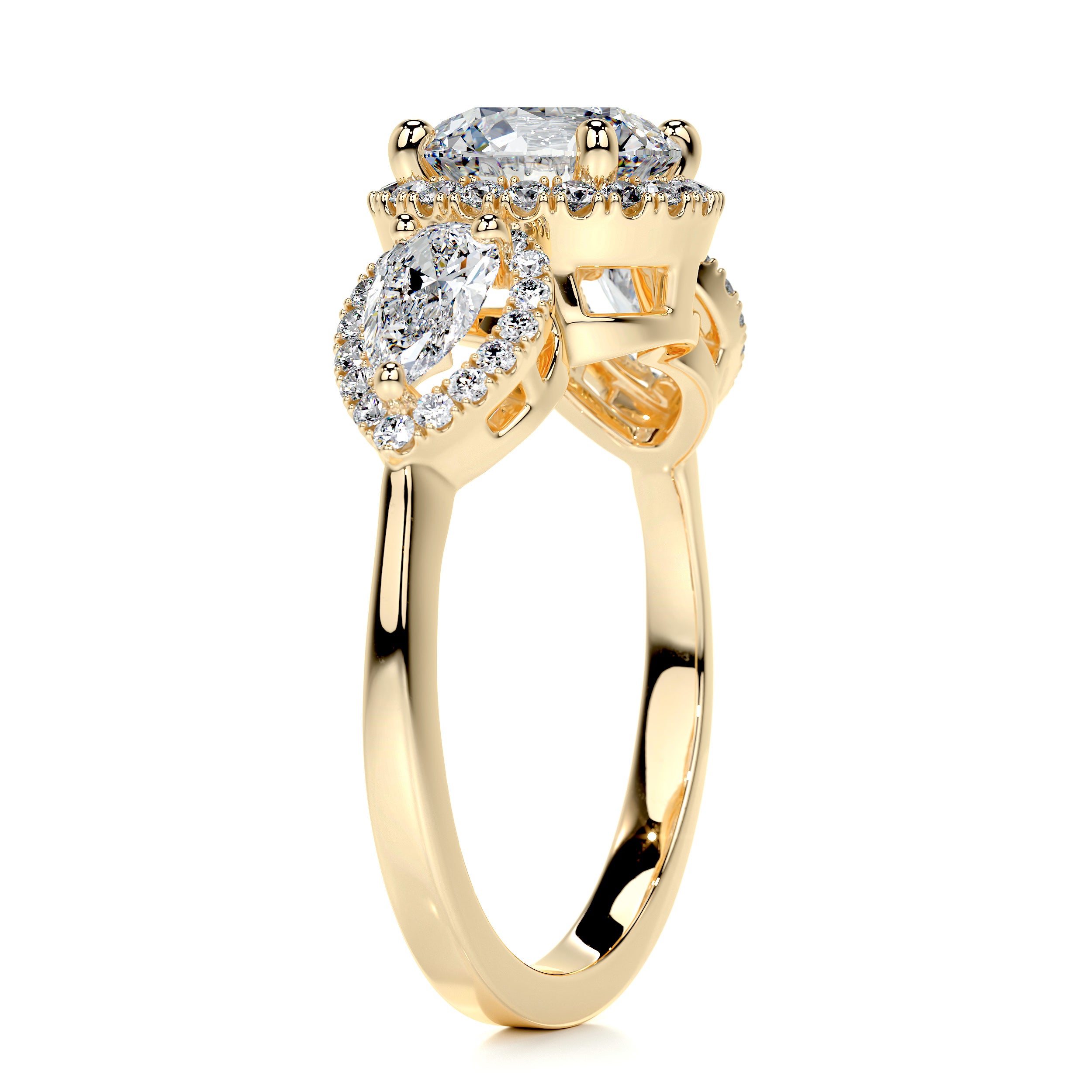 Glory Diamond Engagement Ring   (2.5 Carat) -18K Yellow Gold