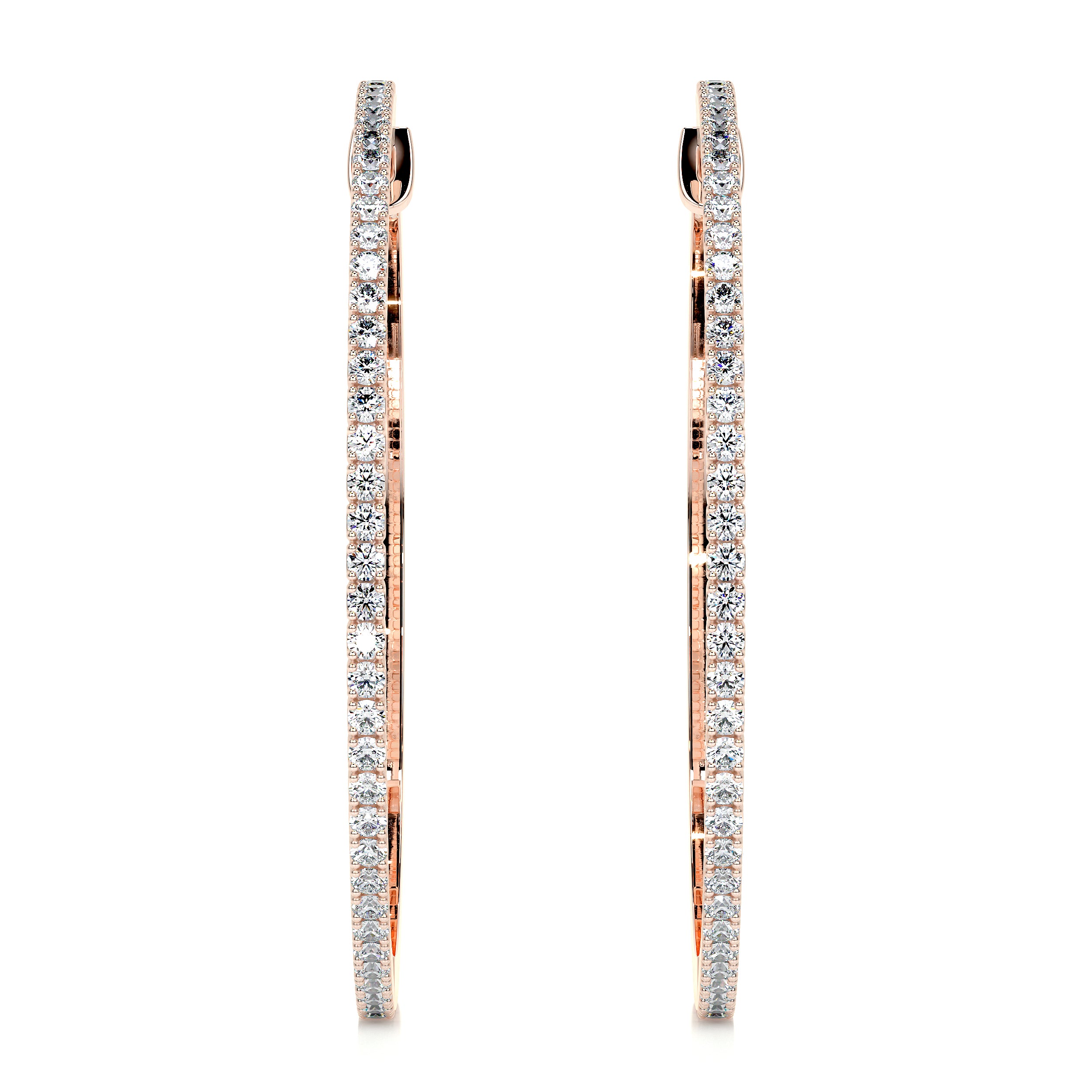 Cali Hoop Diamonds Earrings   (0.6 Carat) -14K Rose Gold