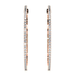 Cali Hoop Diamonds Earrings (0.6 Carat) -14K Rose Gold