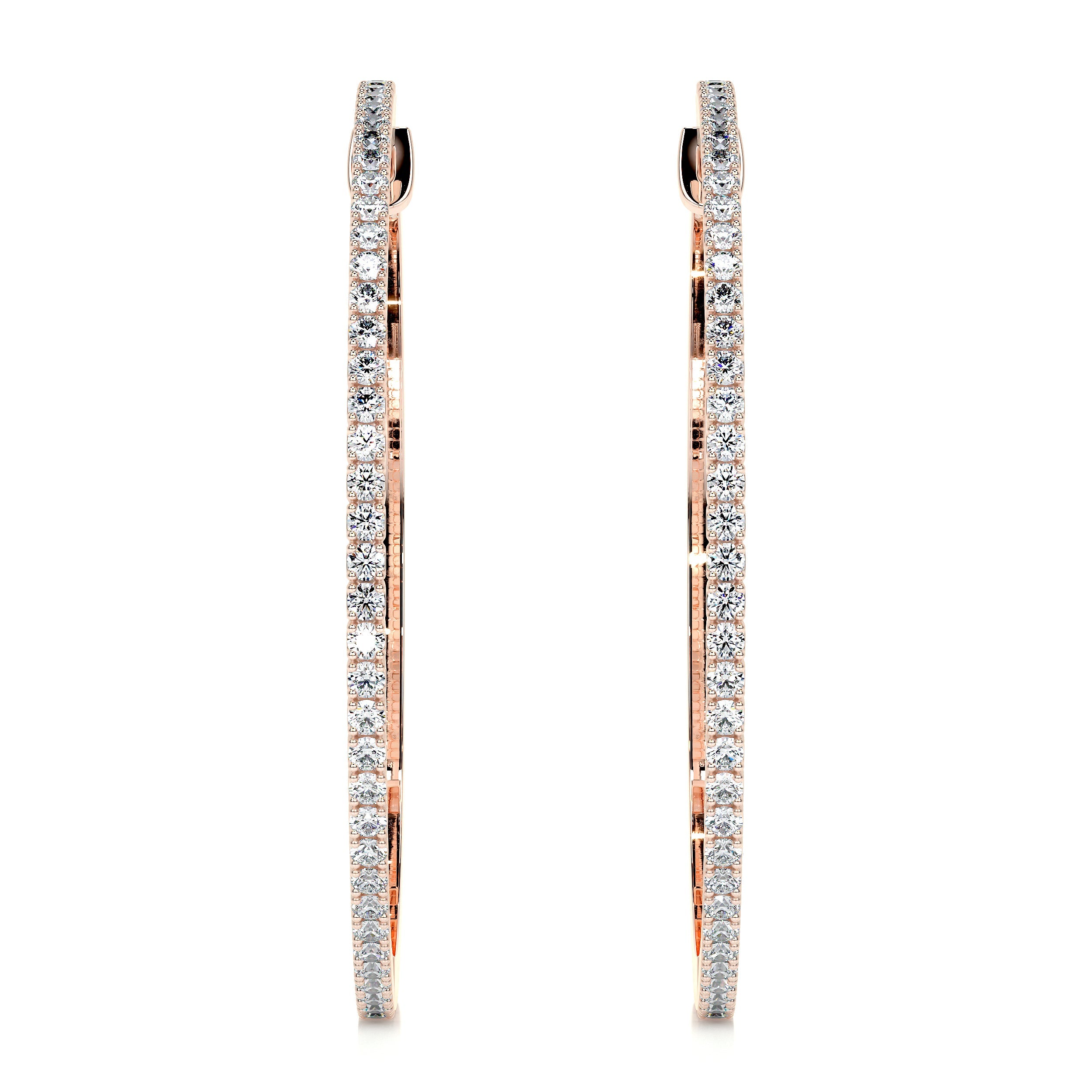 Cali Hoop Lab Grown Diamond Earrings   (0.6 Carat) -14K Rose Gold