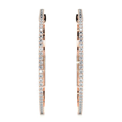 Cali Hoop Lab Grown Diamond Earrings (0.6 Carat) -14K Rose Gold