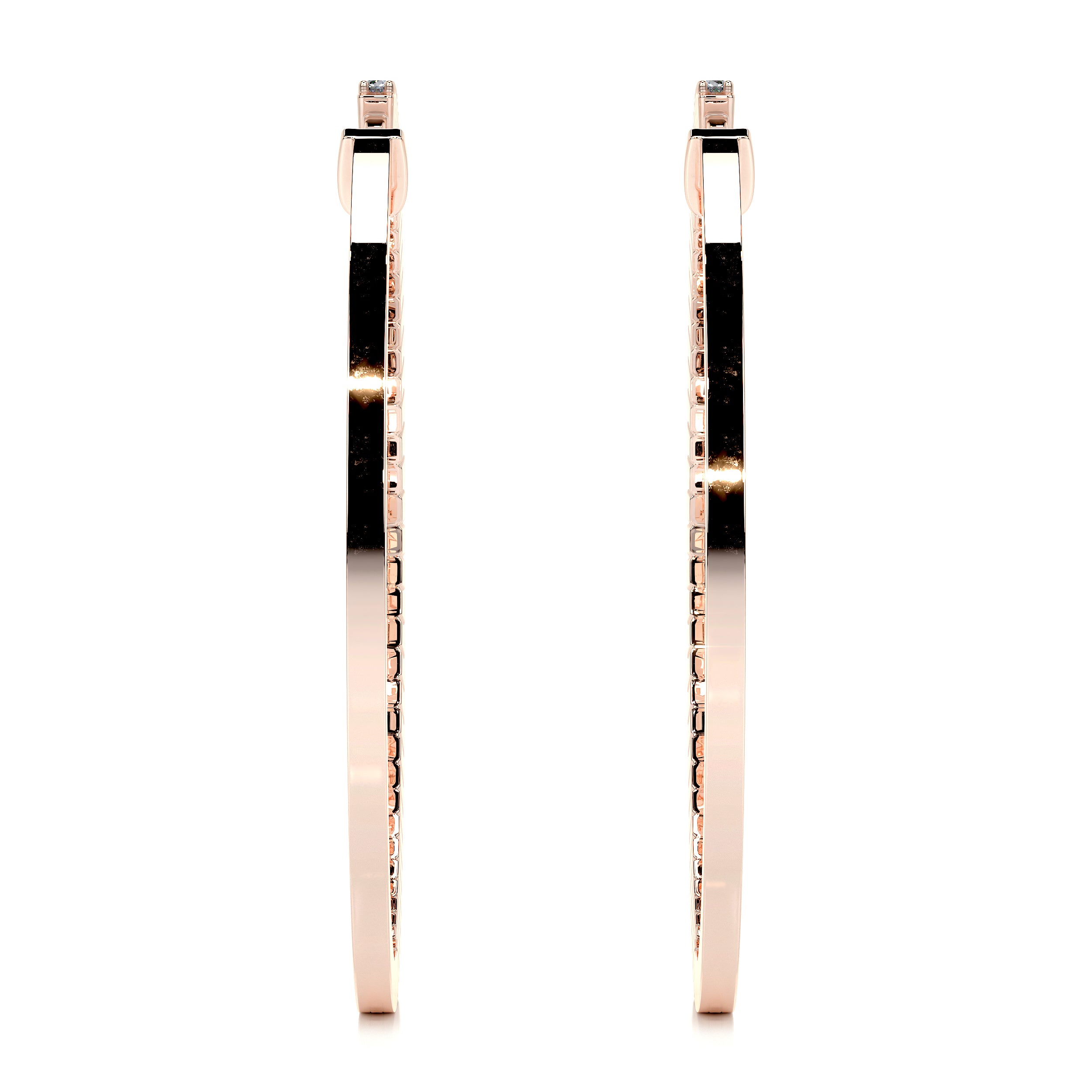 Cali Hoop Diamonds Earrings   (0.6 Carat) -14K Rose Gold