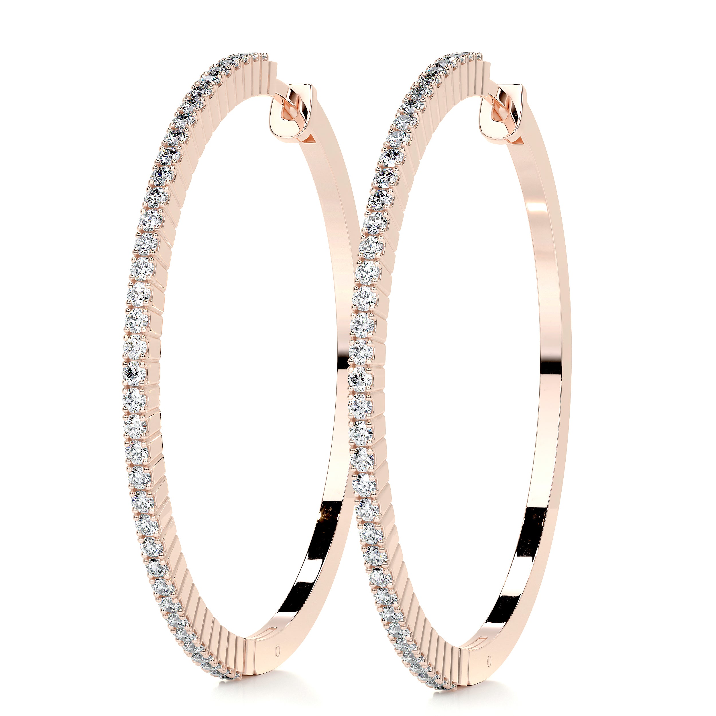Cali Hoop Lab Grown Diamond Earrings   (0.6 Carat) -14K Rose Gold