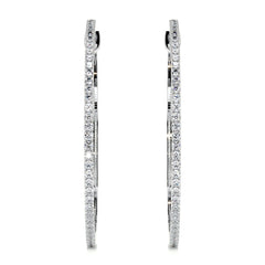 Cali Hoop Diamonds Earrings (0.6 Carat) -18K White Gold
