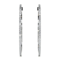 Cali Hoop Lab Grown Diamond Earrings (0.6 Carat) -14K White Gold
