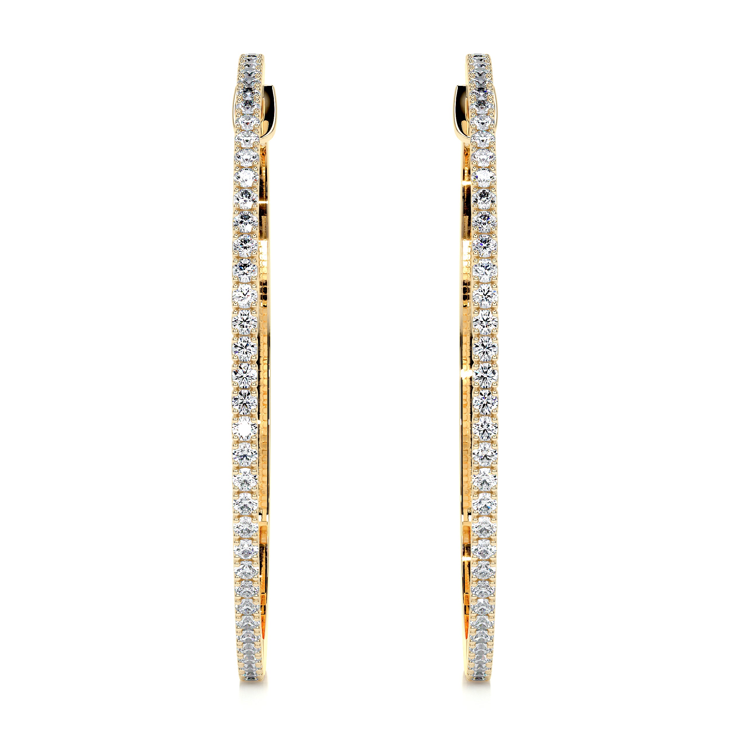 Cali Hoop Diamonds Earrings   (0.6 Carat) -18K Yellow Gold