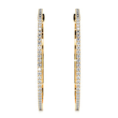 Cali Hoop Diamonds Earrings (0.6 Carat) -18K Yellow Gold