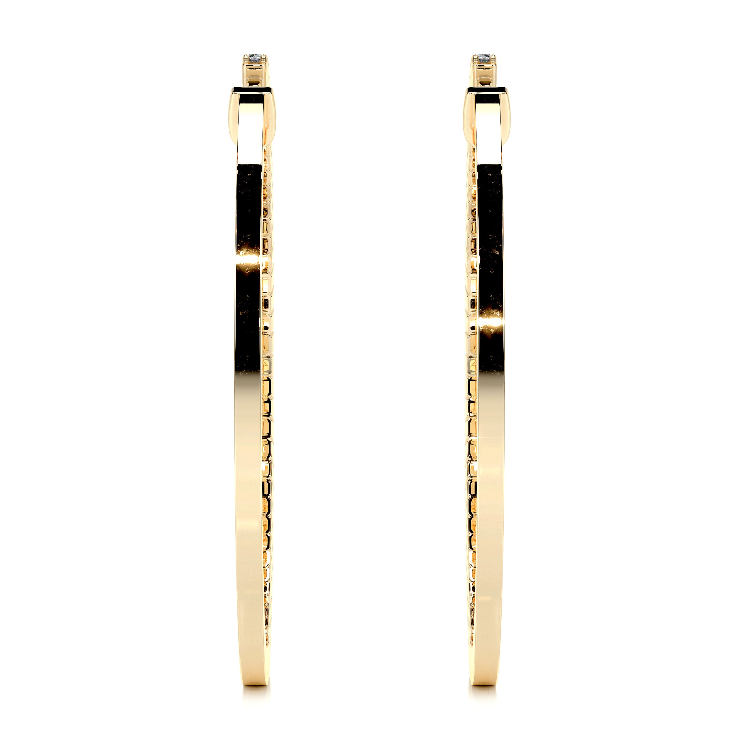 Cali Hoop Diamonds Earrings   (0.6 Carat) -18K Yellow Gold