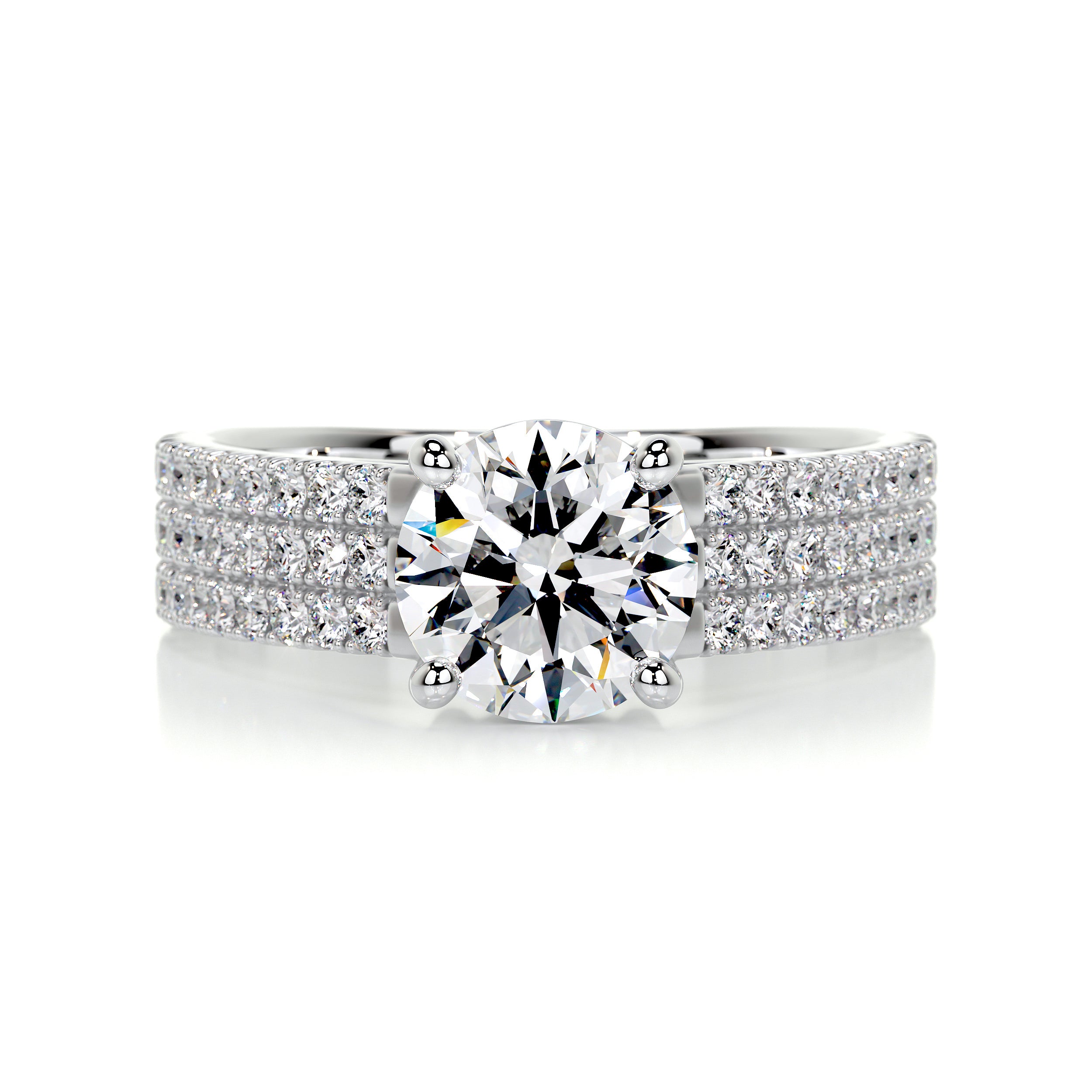 Jillian Diamond Engagement Ring   (2.1 Carat) -18K White Gold