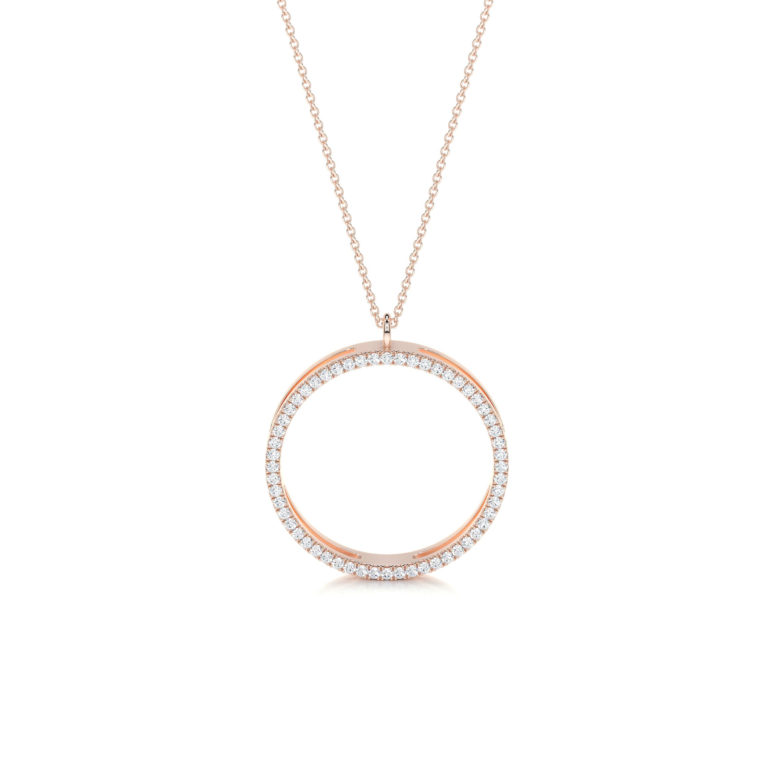 Cali Hoop Lab Grown Diamond Pendant   (0.3 Carat) -14K Rose Gold