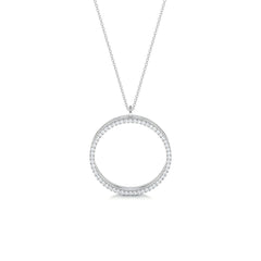Cali Hoop Diamonds Pendant (0.3 Carat) -18K White Gold