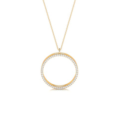Cali Hoop Diamonds Pendant (0.3 Carat) -18K Yellow Gold