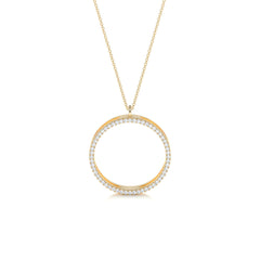 Cali Hoop Lab Grown Diamond Pendant (0.3 Carat) -18K Yellow Gold