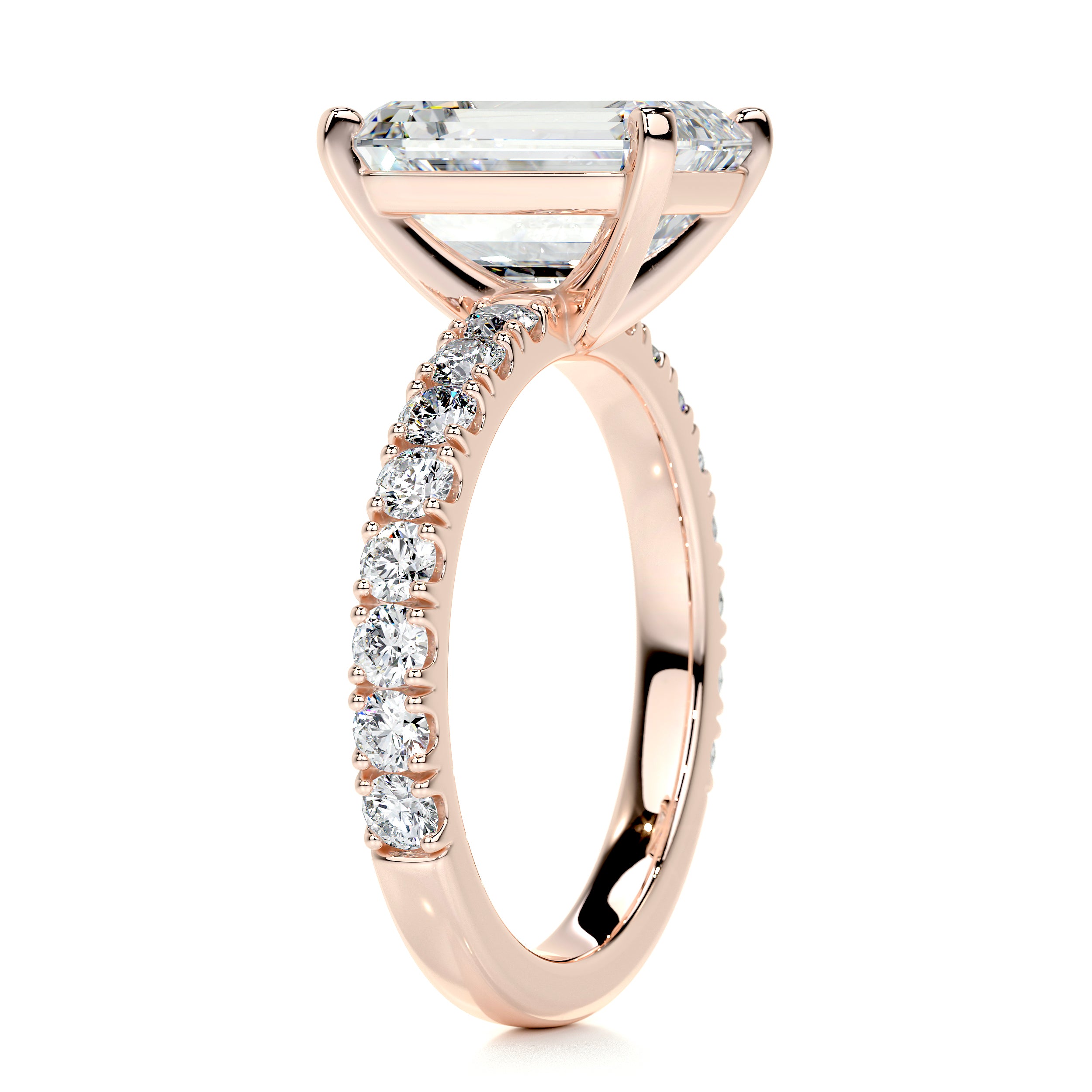 Royal Diamond Engagement Ring   (3.5 Carat) -14K Rose Gold