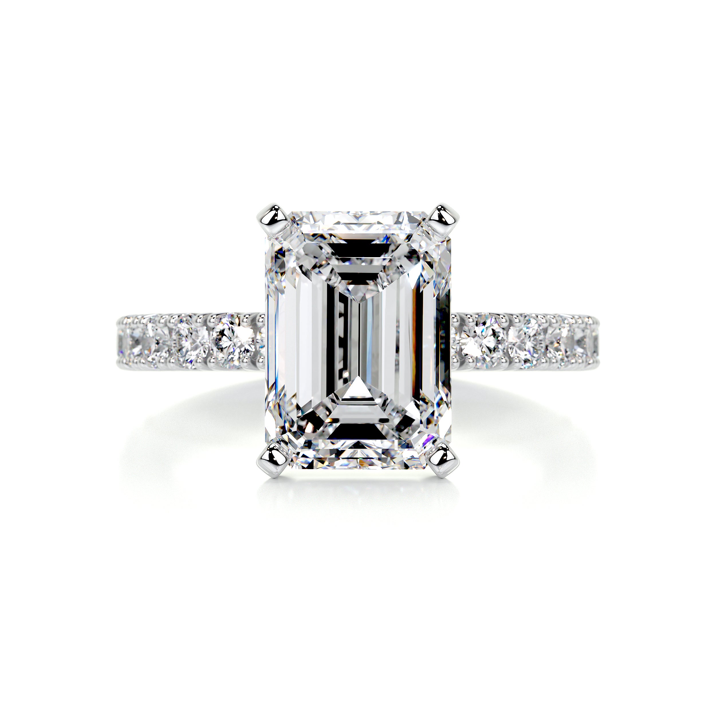 Royal Diamond Engagement Ring   (3.5 Carat) -14K White Gold