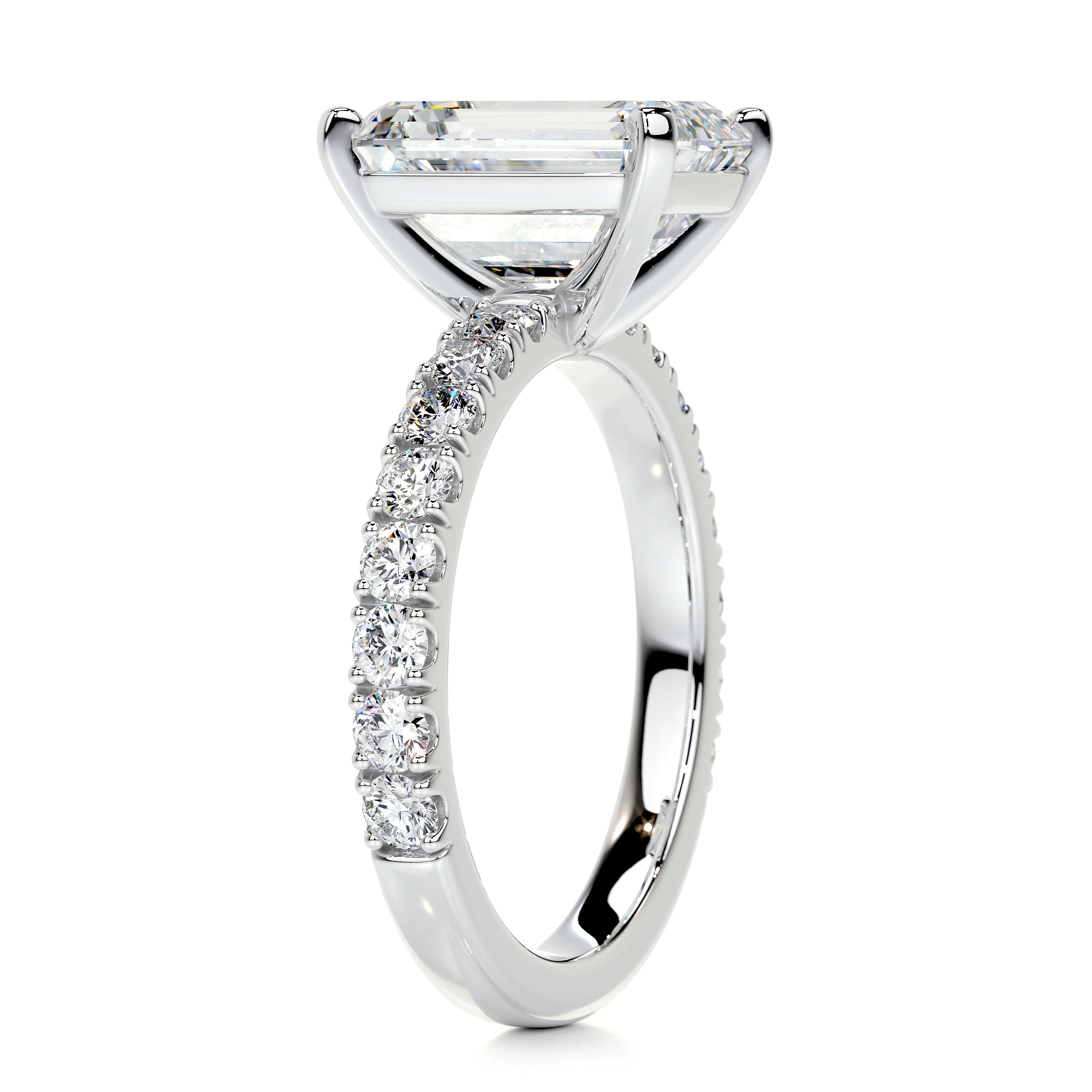 Royal Diamond Engagement Ring   (3.5 Carat) -14K White Gold
