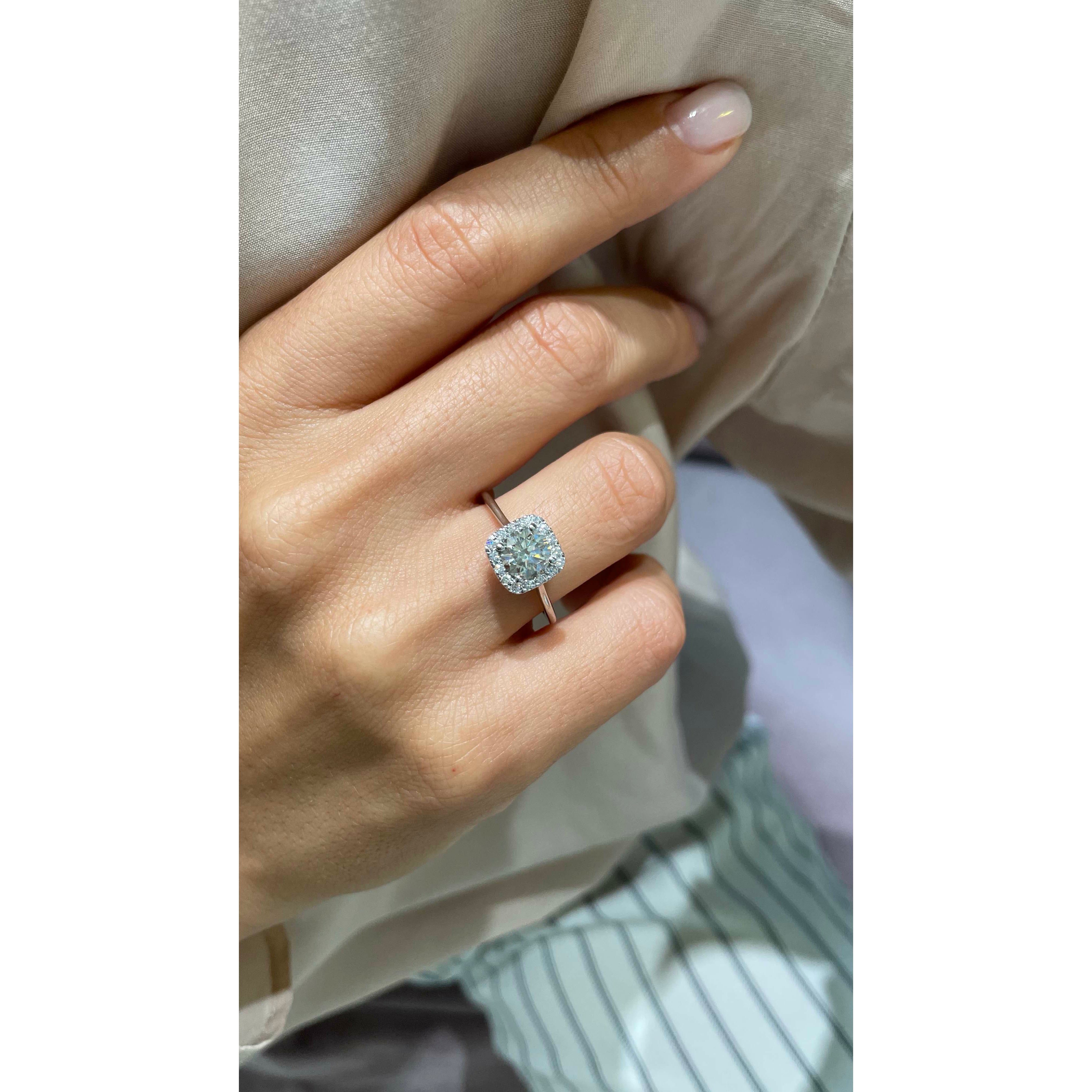 Claudia Lab Grown Diamond Ring   (1.15 Carat) -18K White Gold