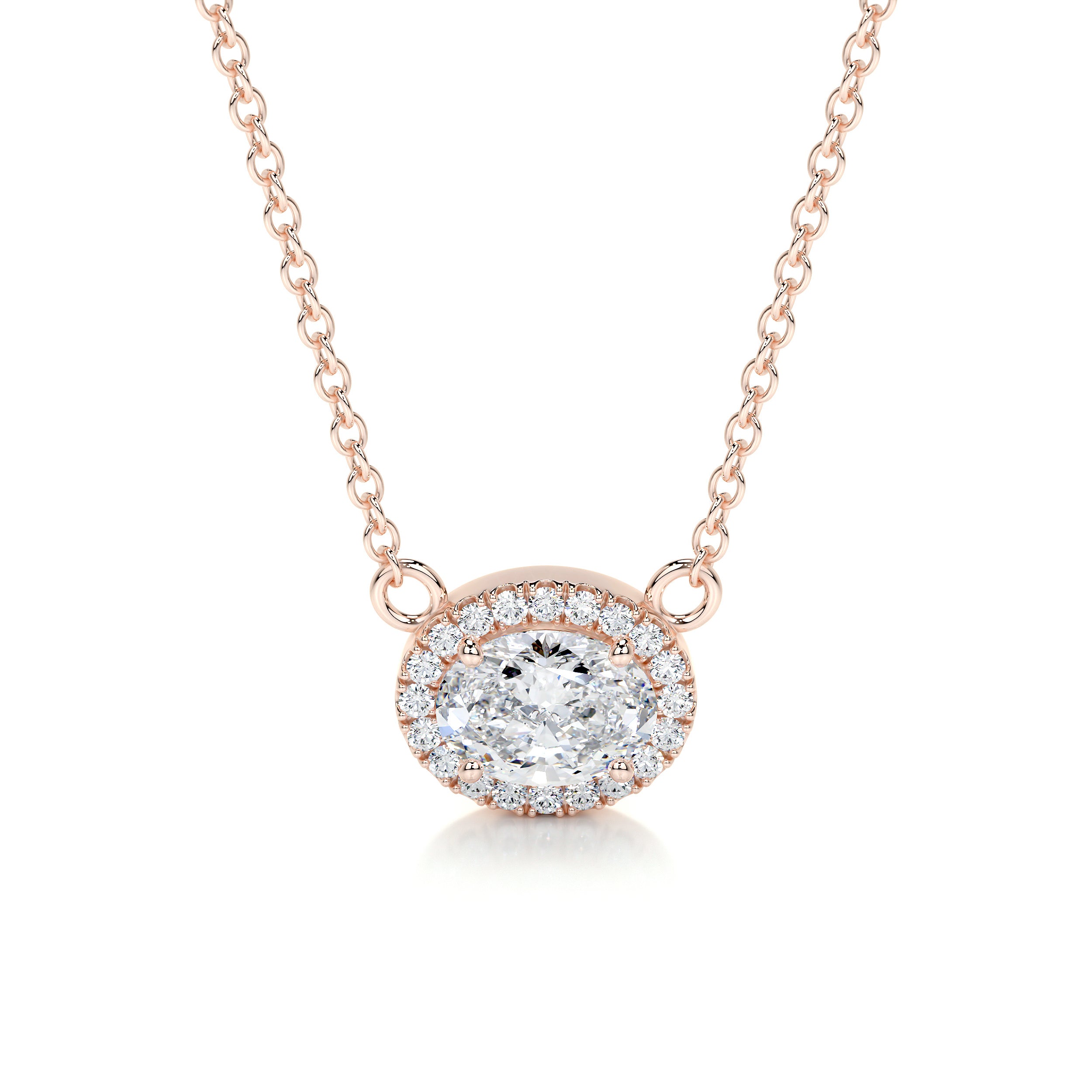 Louise Diamonds Pendant   (1.2 Carat) -14K Rose Gold