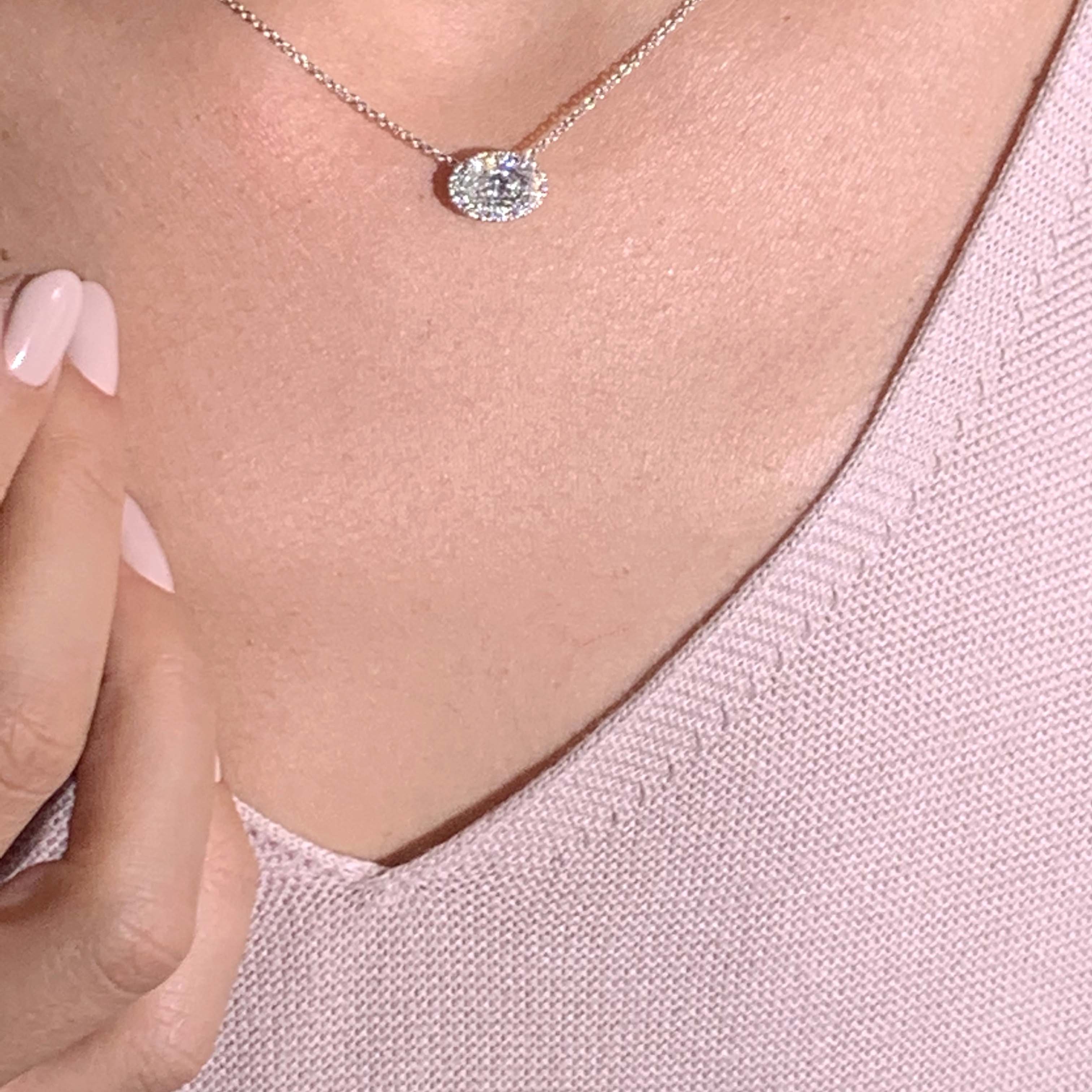 Louise Lab Grown Diamond Pendant -18K White Gold