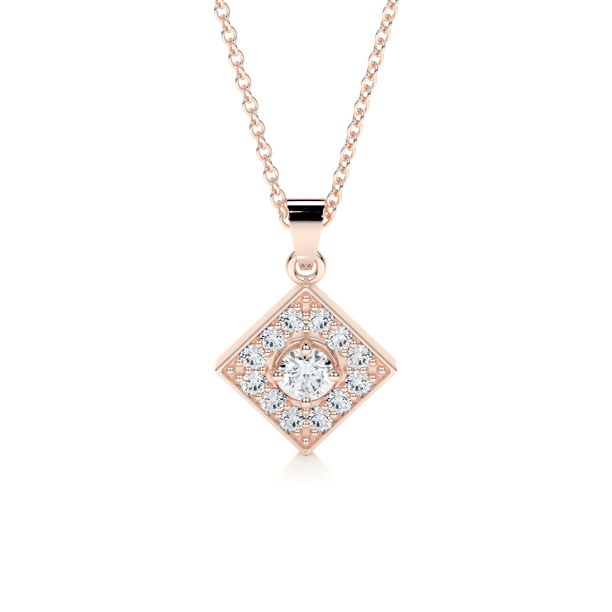 Maxine Lab Grown Diamond Pendant   (0.4 Carat) -14K Rose Gold