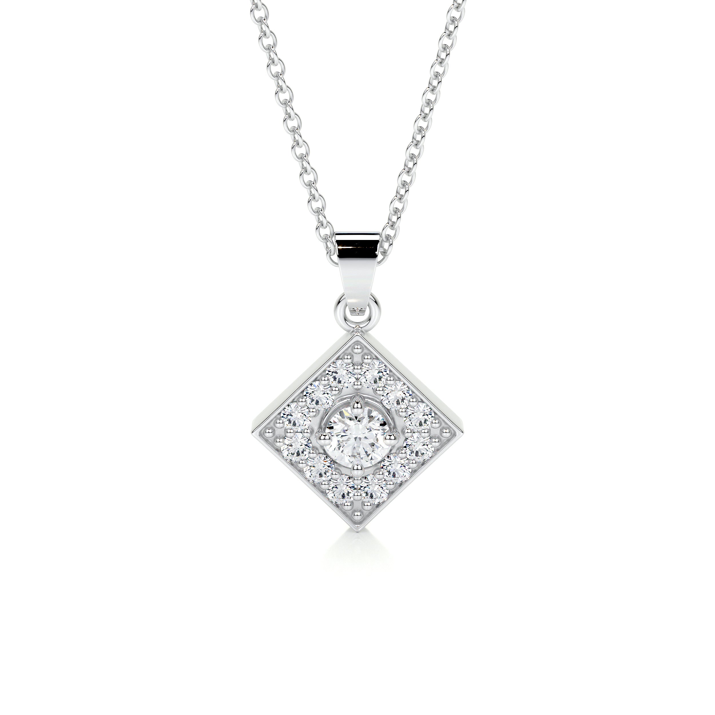 Maxine Diamond Pendant   (0.4 Carat) -14K White Gold