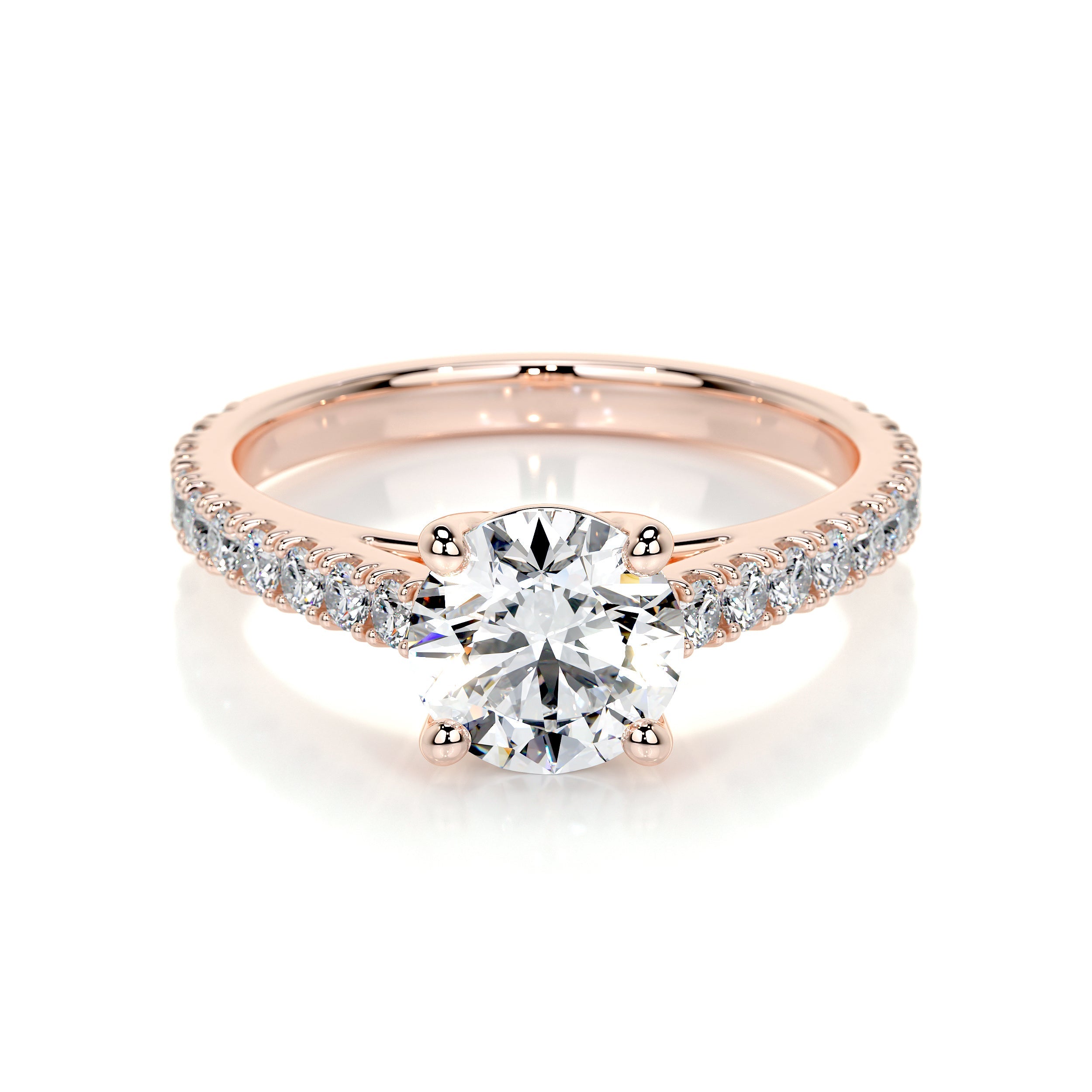 Buy 10k Rose Gold 3 Carat CZ Solitaire Halo Proposal Engagement Ring  Set(Size 4) at Amazon.in