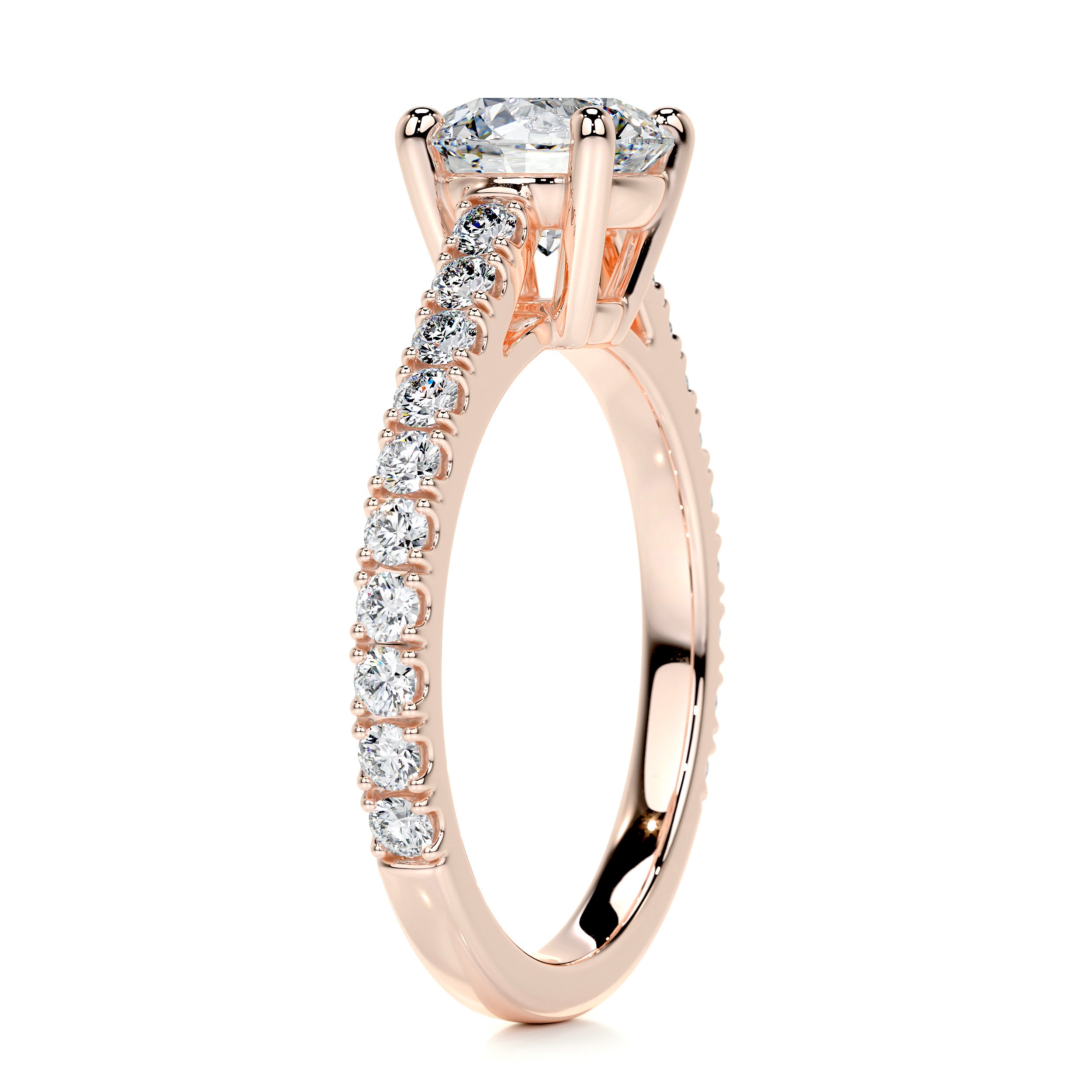 Aria Diamond Engagement Ring   (1 Carat) -14K Rose Gold