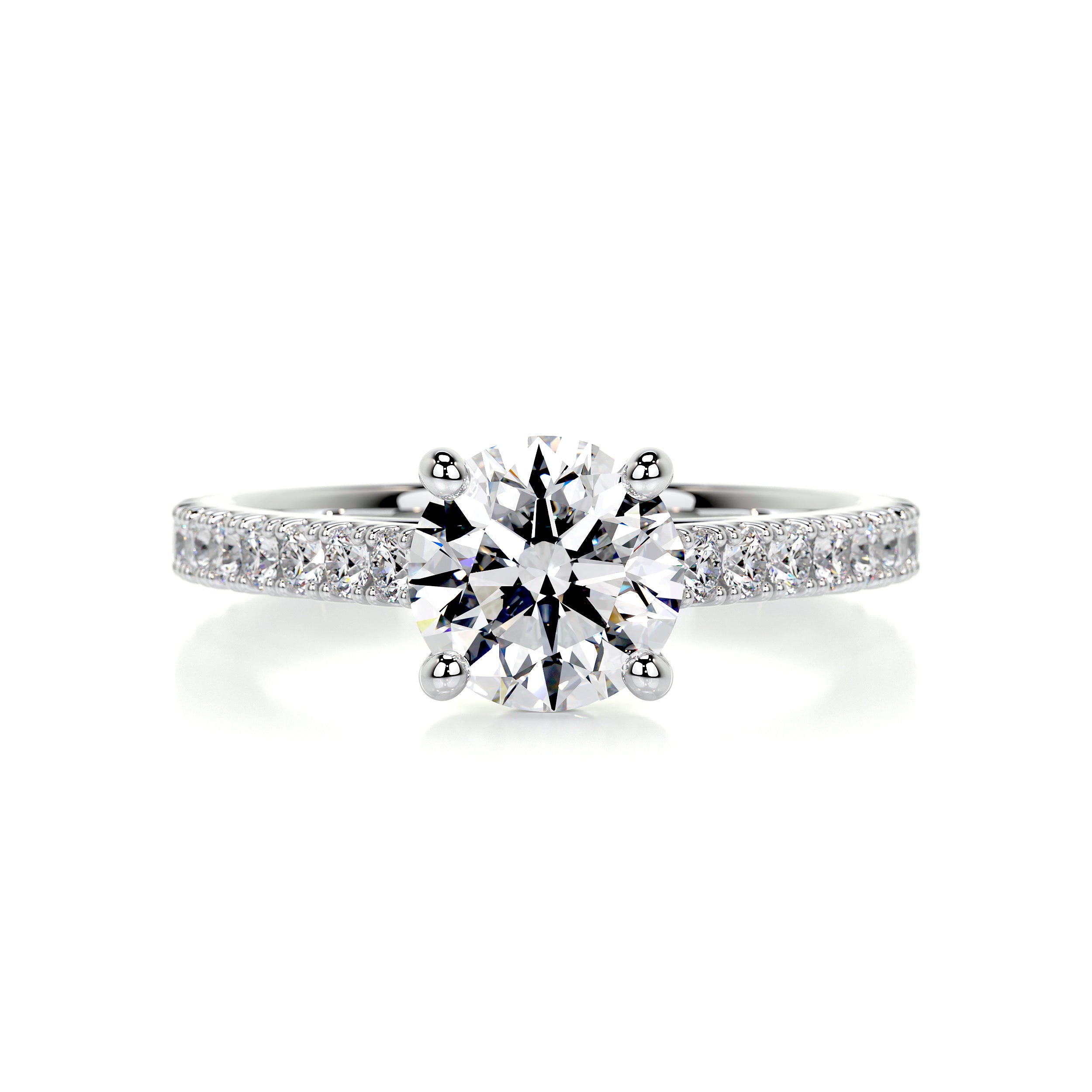 Aria Diamond Engagement Ring   (1 Carat) -14K White Gold