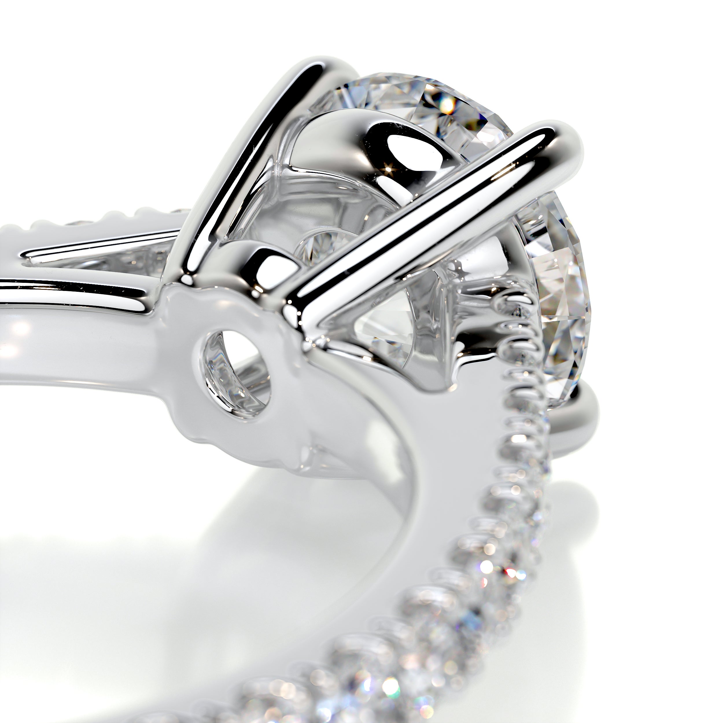 Aria Diamond Engagement Ring   (1 Carat) -14K White Gold
