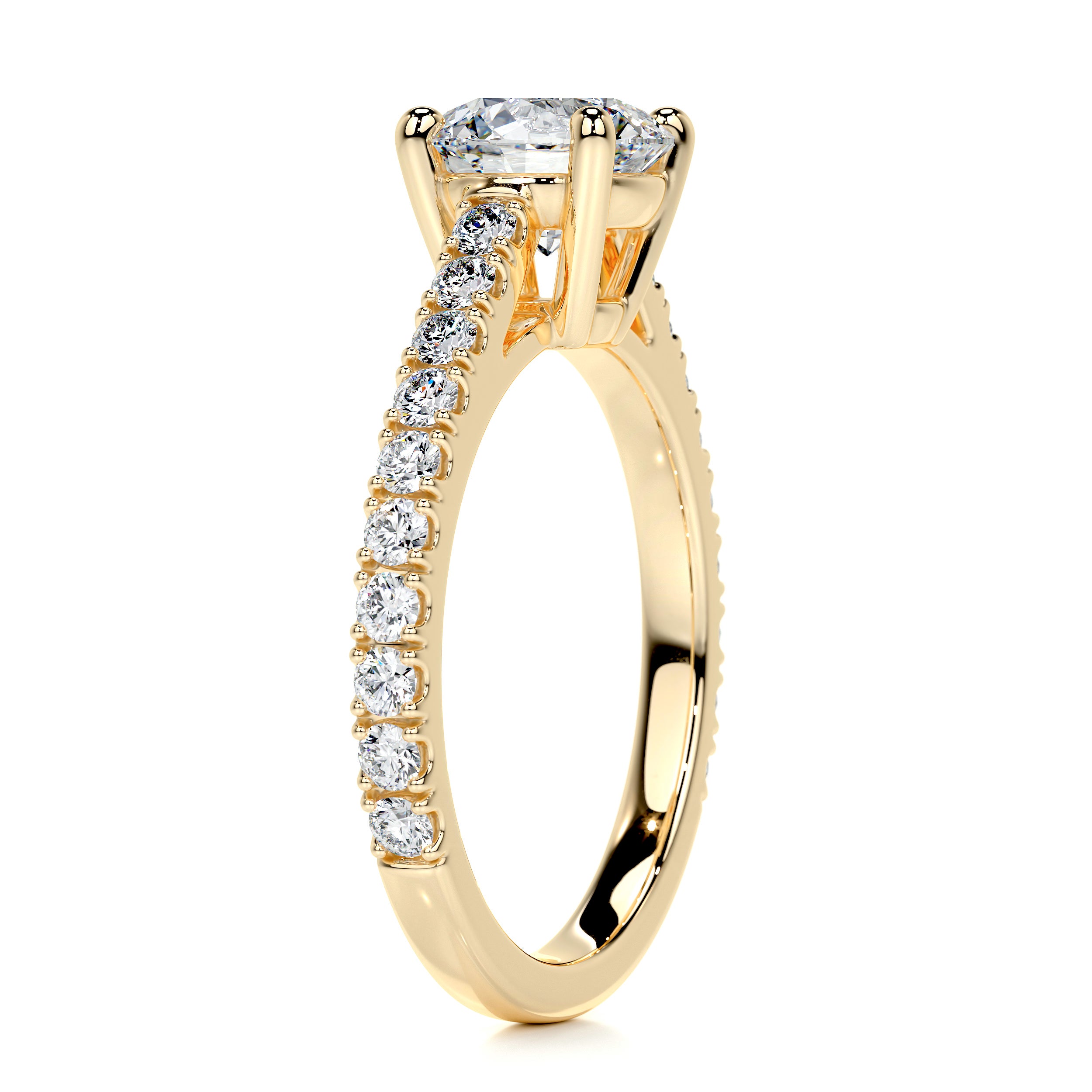 Aria Diamond Engagement Ring   (1 Carat) -18K Yellow Gold
