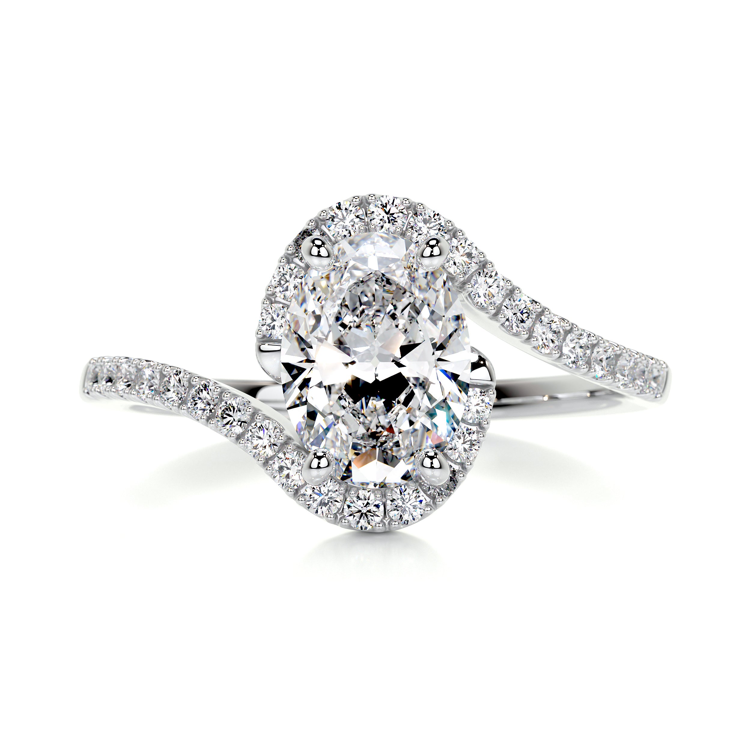 Stella Diamond Engagement Ring -18K White Gold