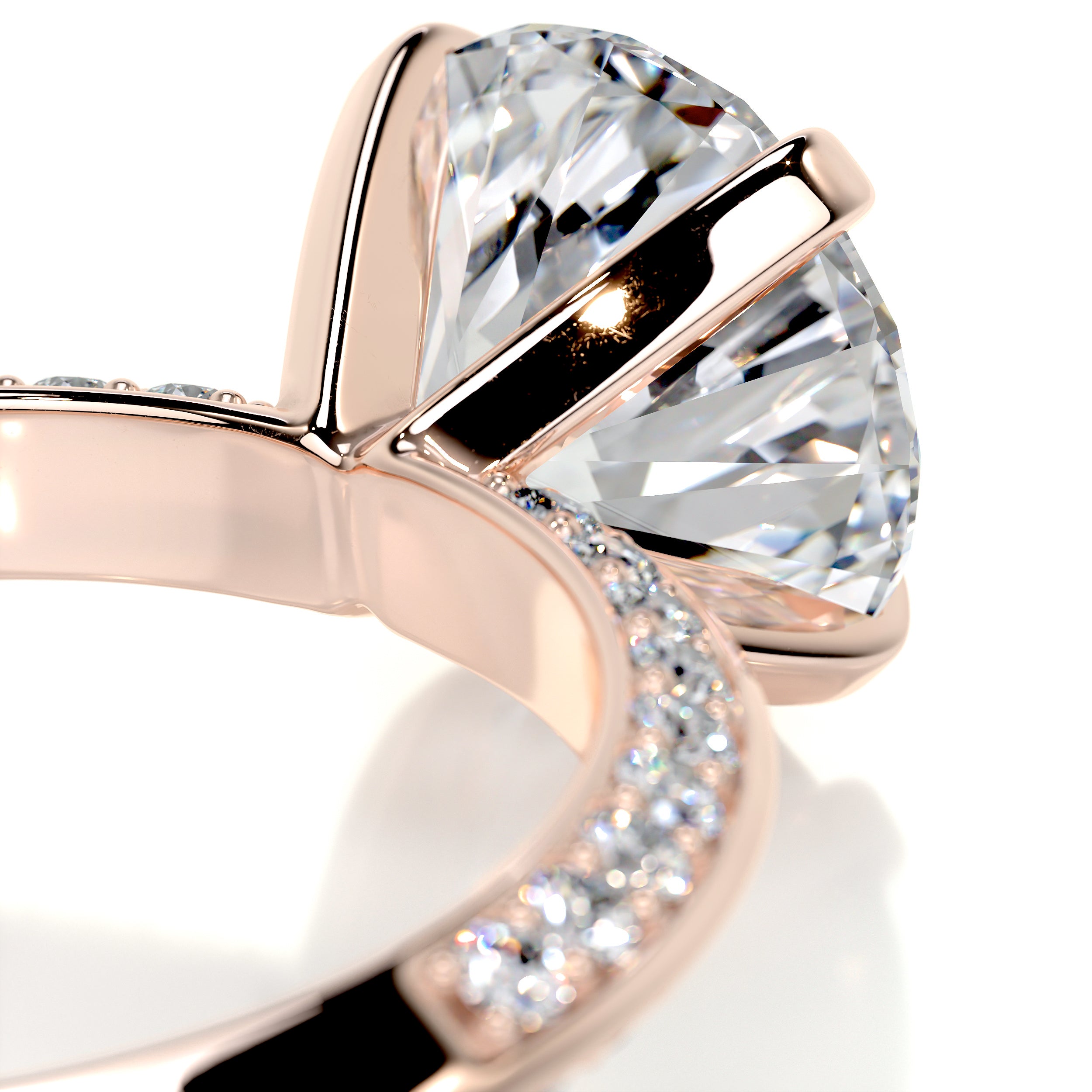 Ariana Diamond Engagement Ring   (4.5 Carat) -14K Rose Gold