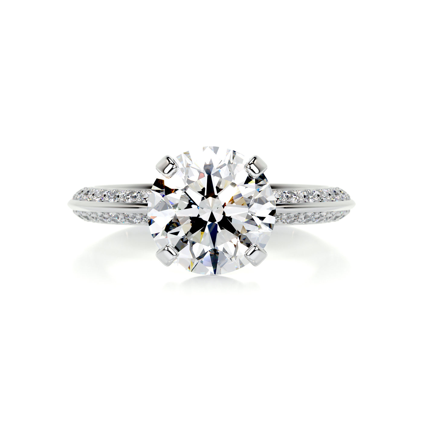 Ariana Diamond Engagement Ring -14K White Gold, Pave, 4.5 Carat, – Best ...