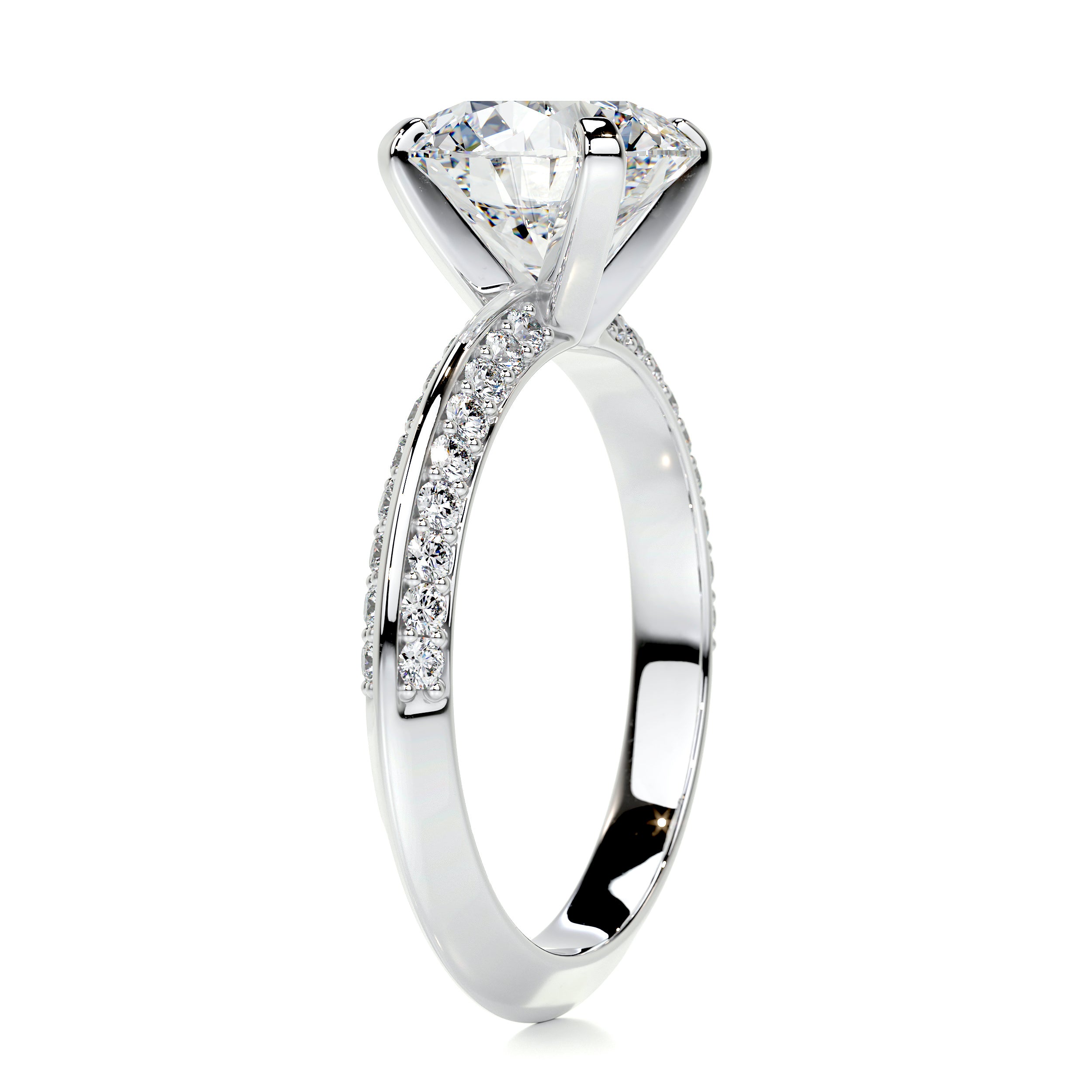 Ariana Diamond Engagement Ring   (4.5 Carat) -18K White Gold