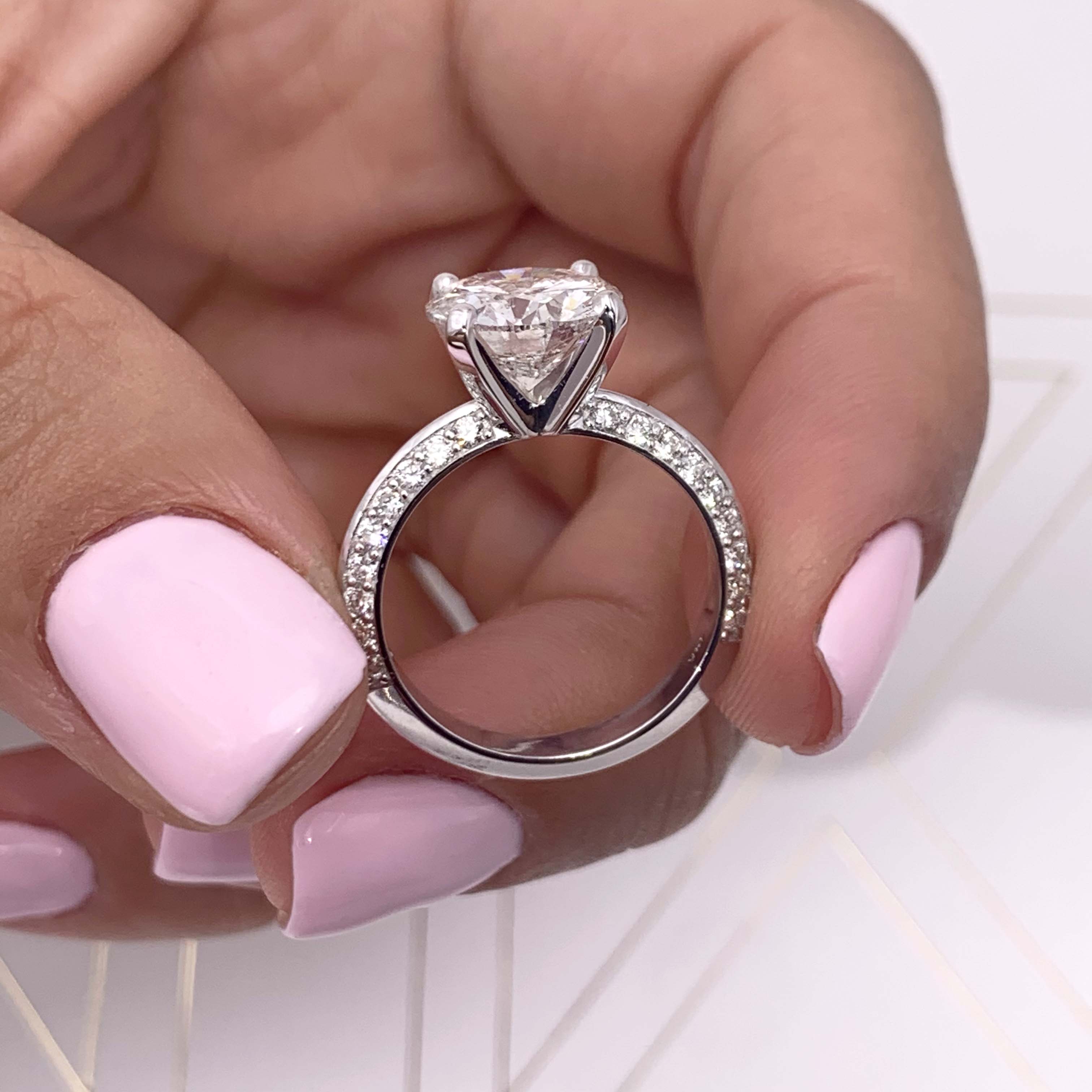 Ariana Lab Grown Diamond Ring   (4.5 Carat) -14K White Gold